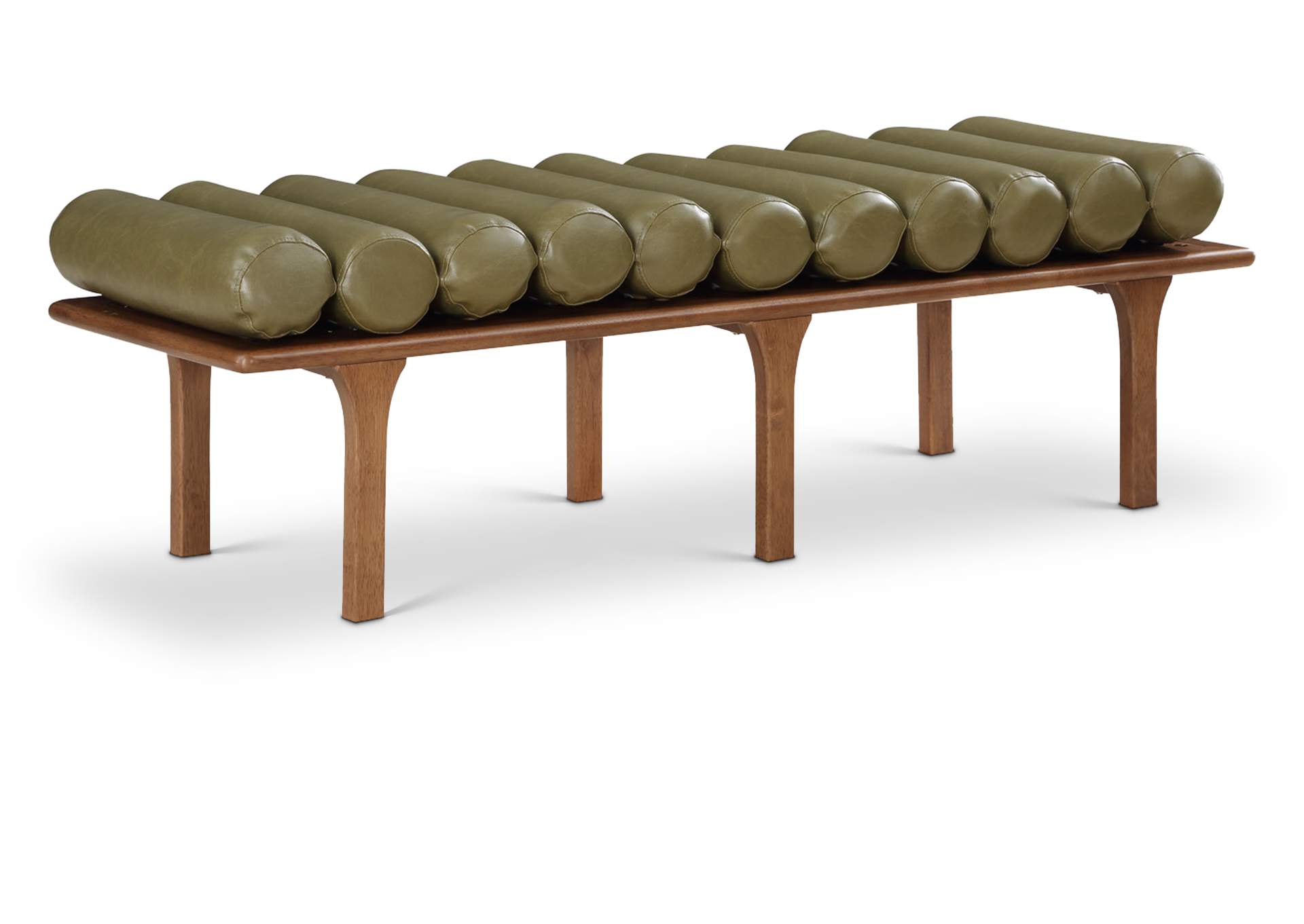 Landon Olive Green Faux Leather Bench,Meridian Furniture