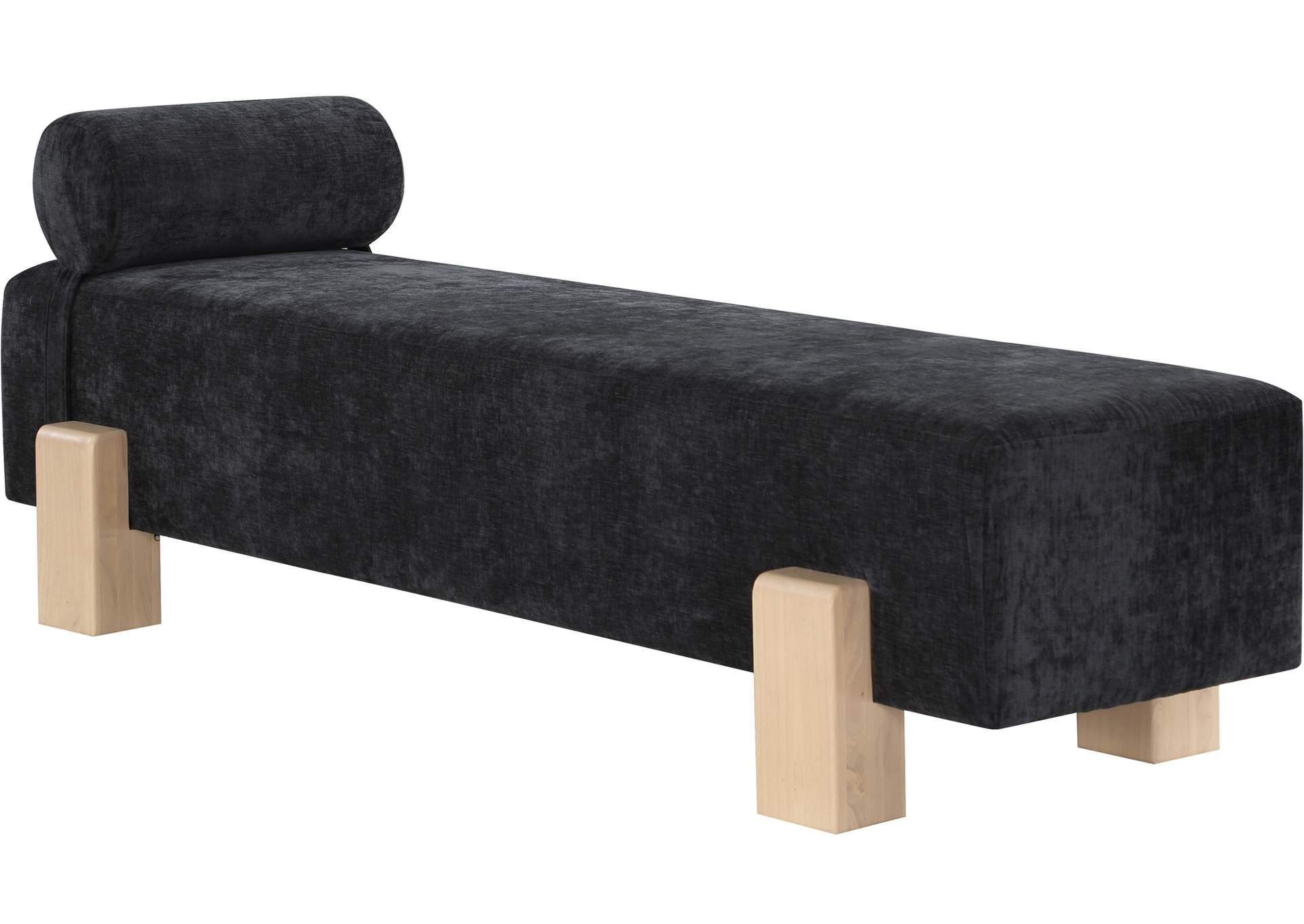 Edison Black Chenille Fabric Bench,Meridian Furniture
