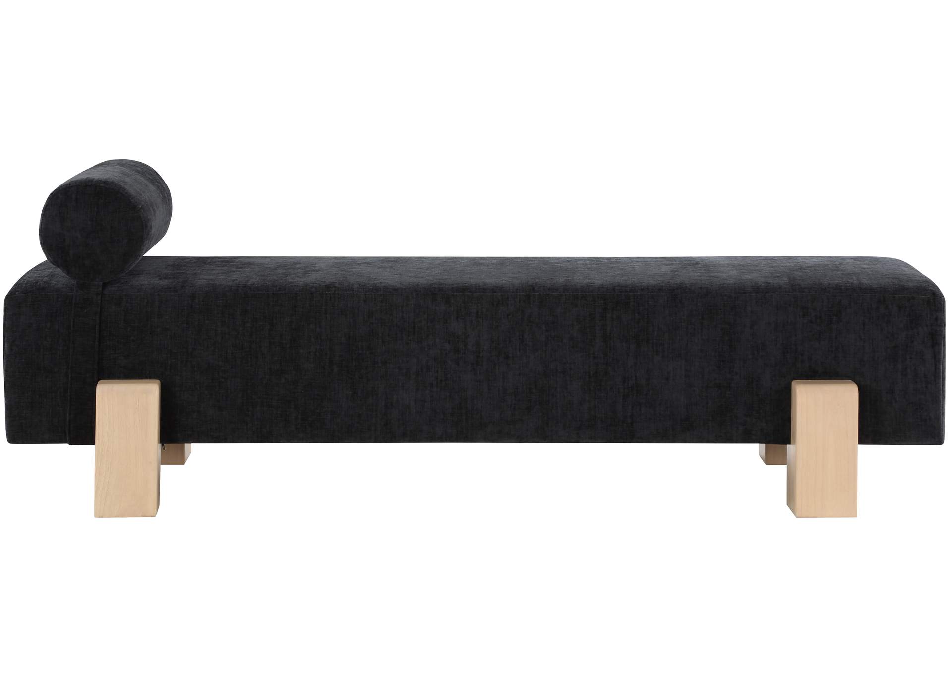 Edison Black Chenille Fabric Bench,Meridian Furniture