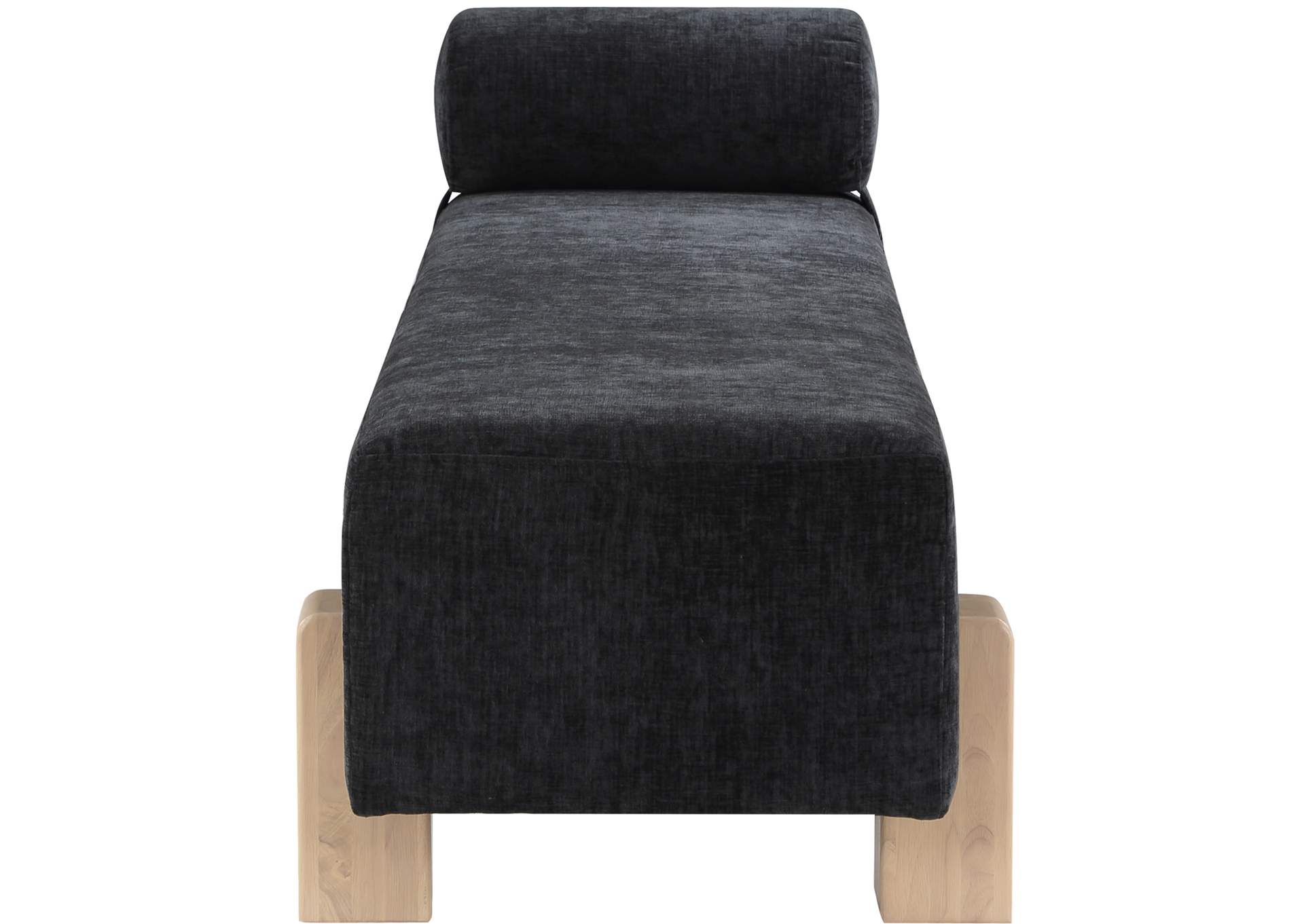 Edison Black Chenille Fabric Bench,Meridian Furniture