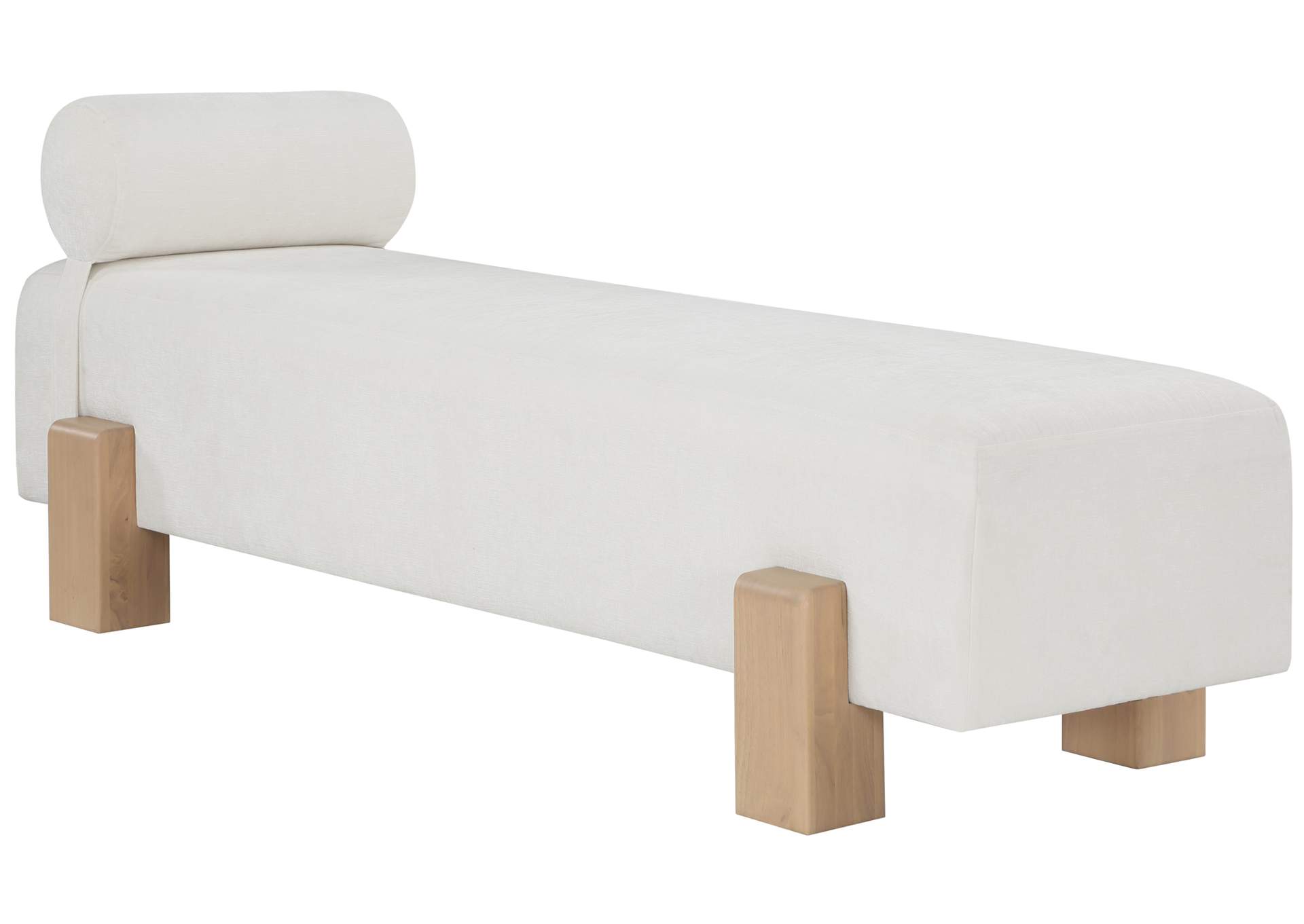 Edison Cream Chenille Fabric Bench,Meridian Furniture
