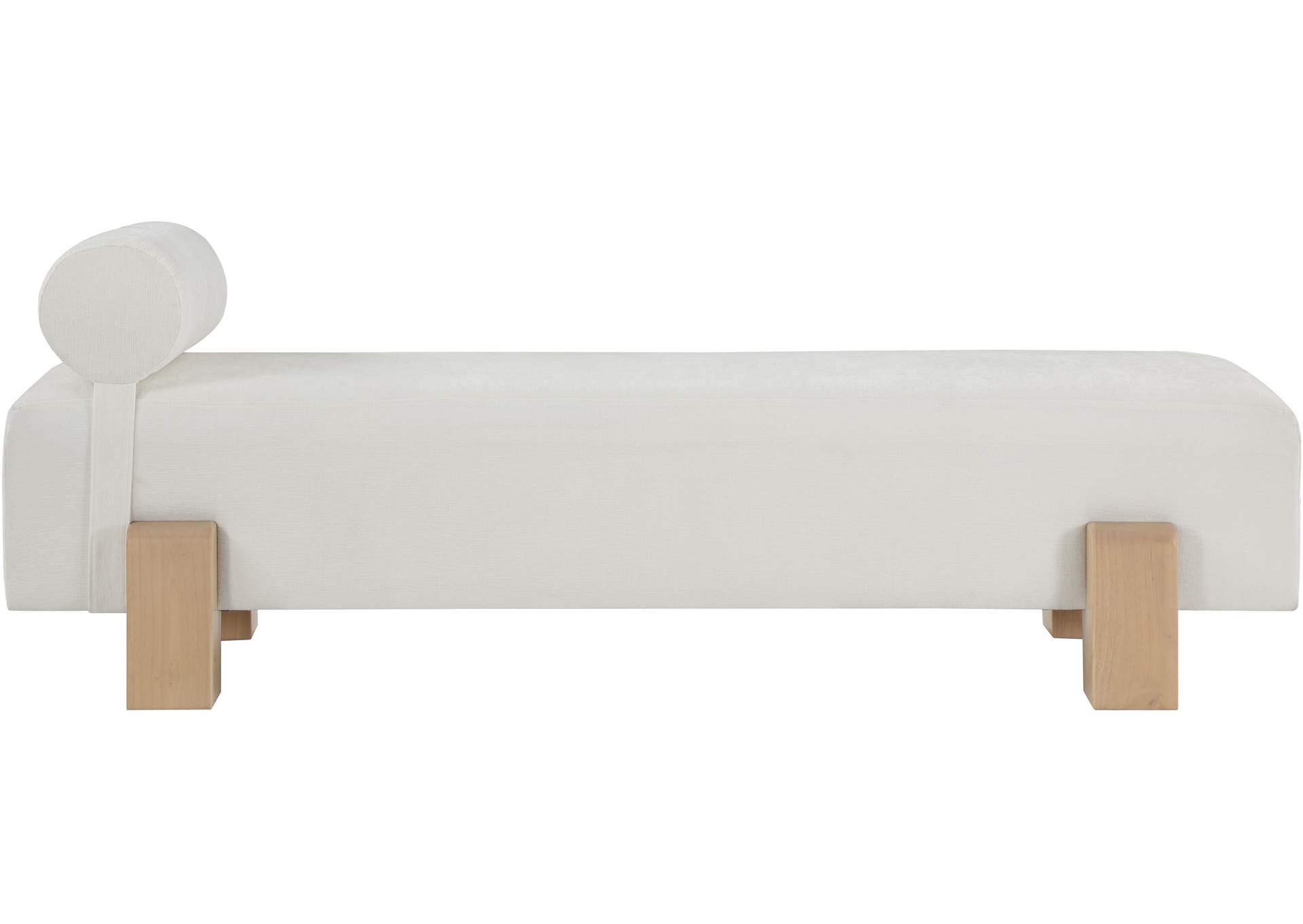 Edison Cream Chenille Fabric Bench,Meridian Furniture