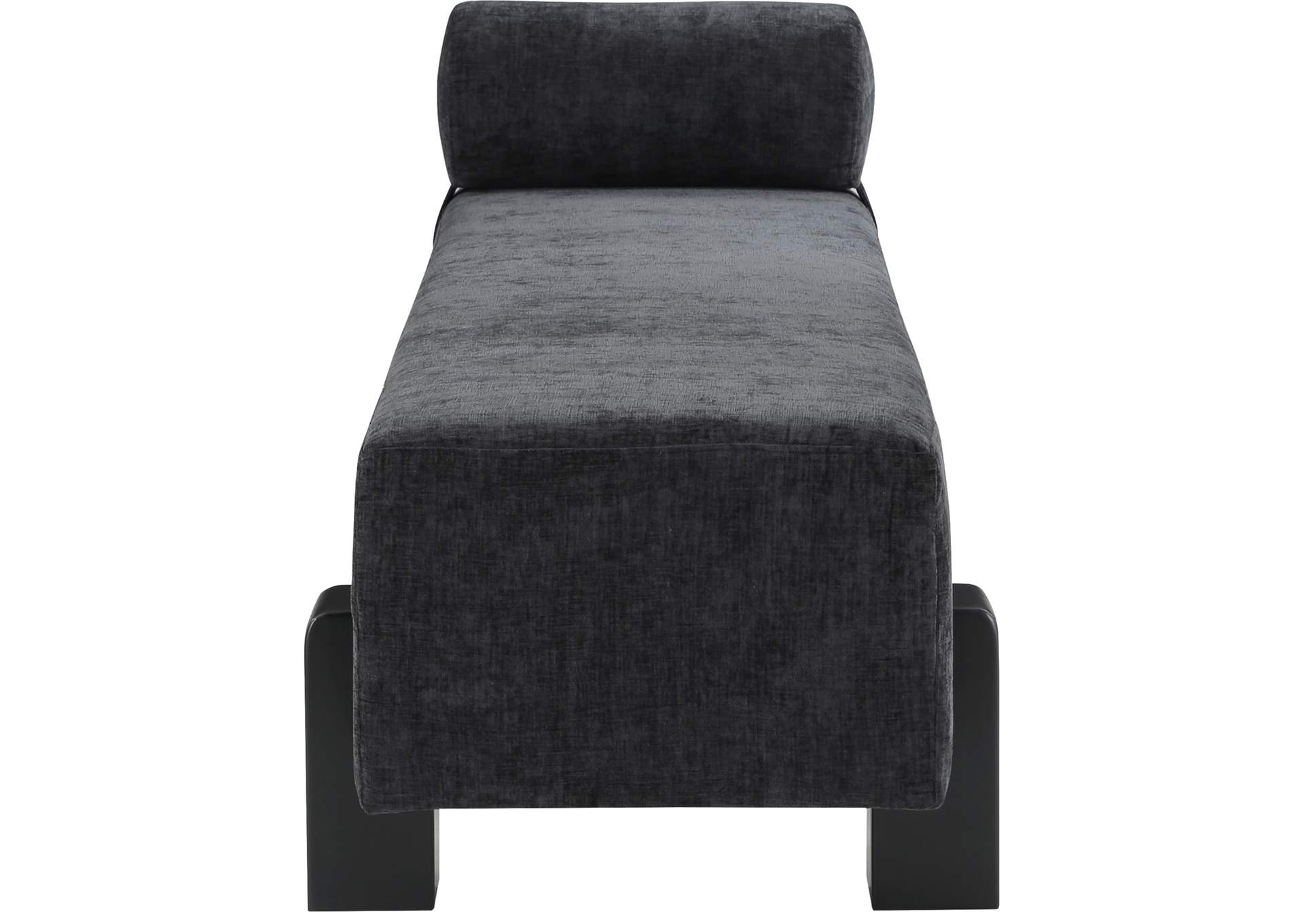 Edison Black Chenille Fabric Bench,Meridian Furniture