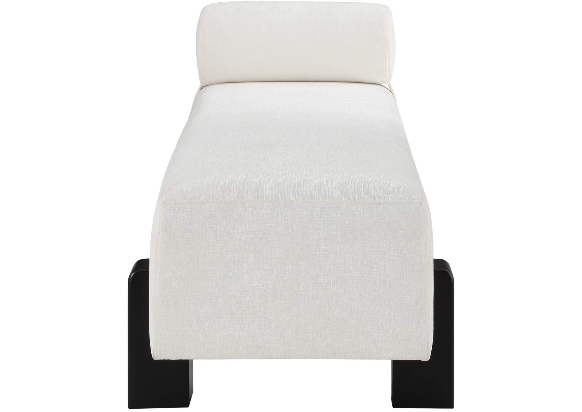 Edison Cream Chenille Fabric Bench,Meridian Furniture