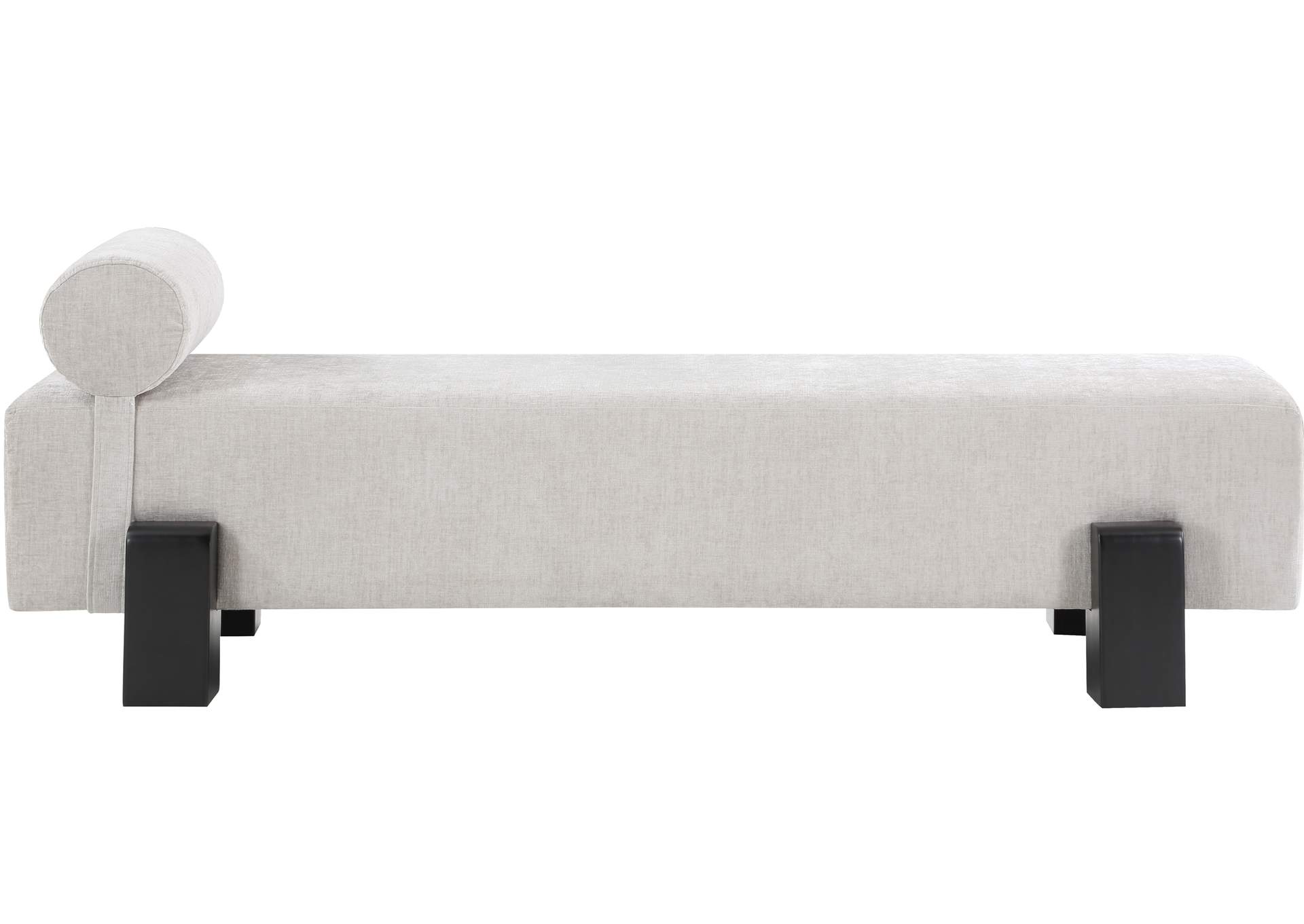 Edison Light Grey Chenille Fabric Bench,Meridian Furniture