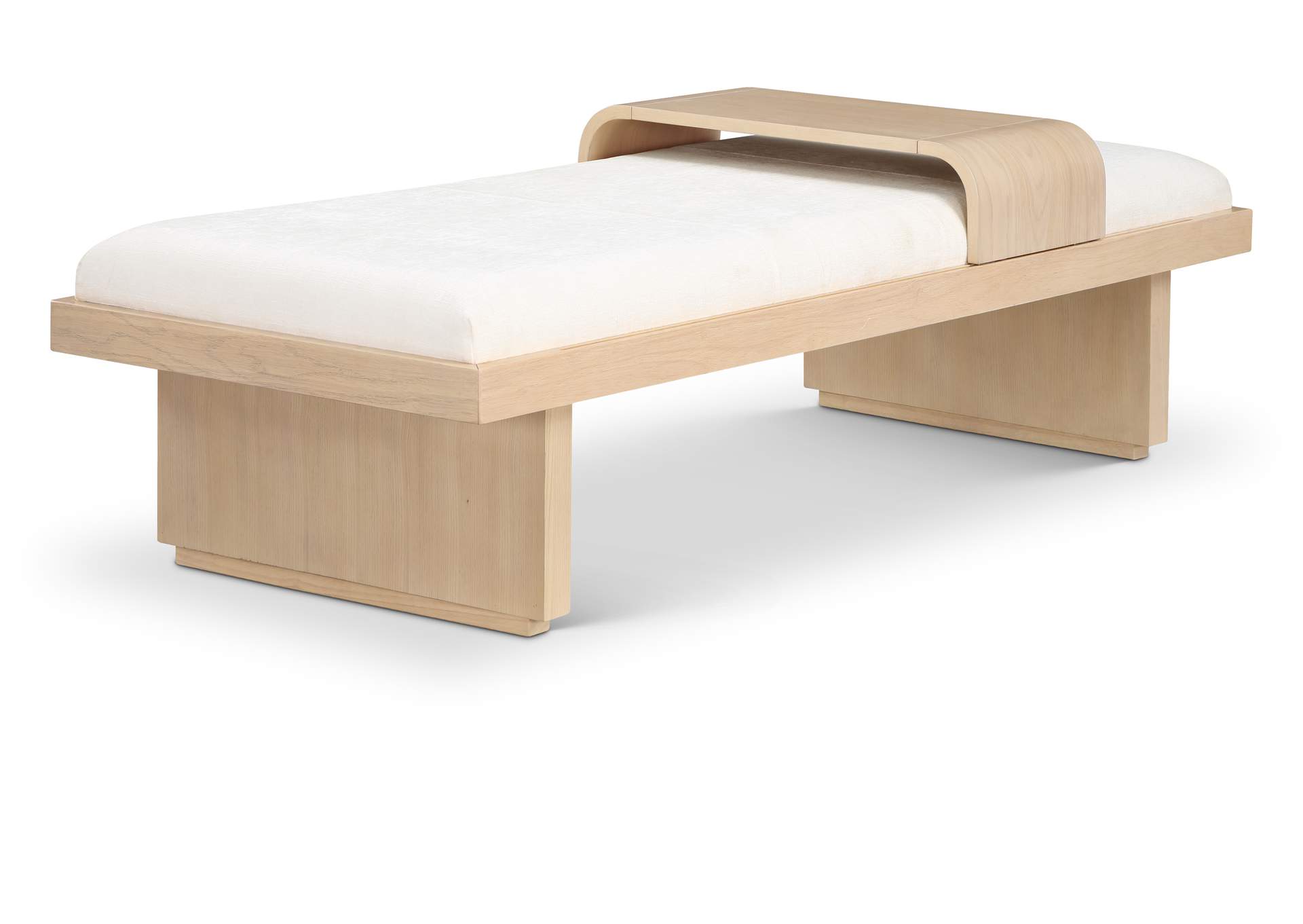 Arlington Cream Chenille Fabric Bench,Meridian Furniture