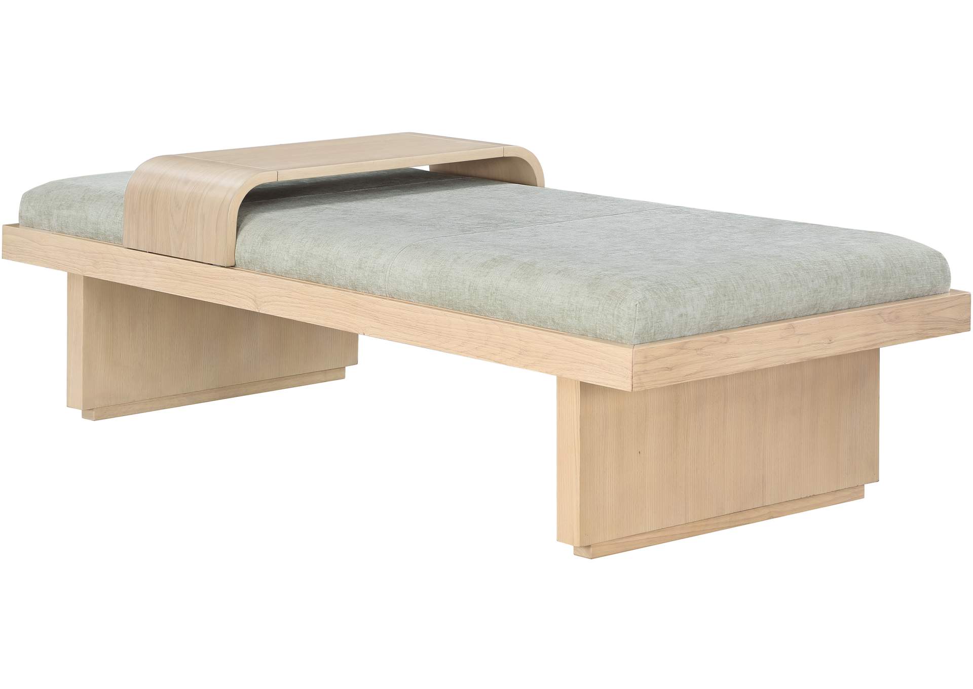 Arlington Mint Green Chenille Fabric Bench,Meridian Furniture