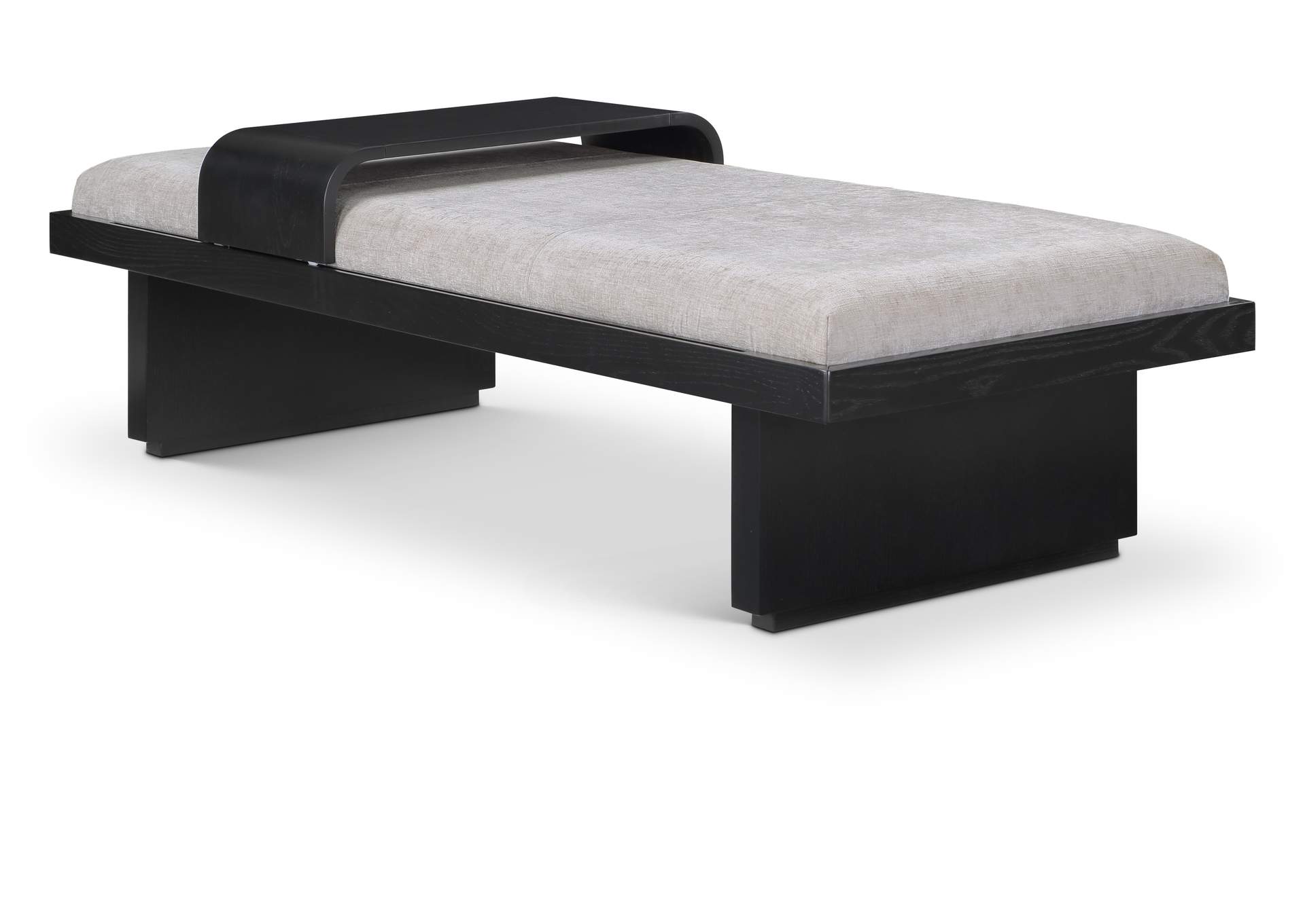 Arlington Light Grey Chenille Fabric Bench,Meridian Furniture