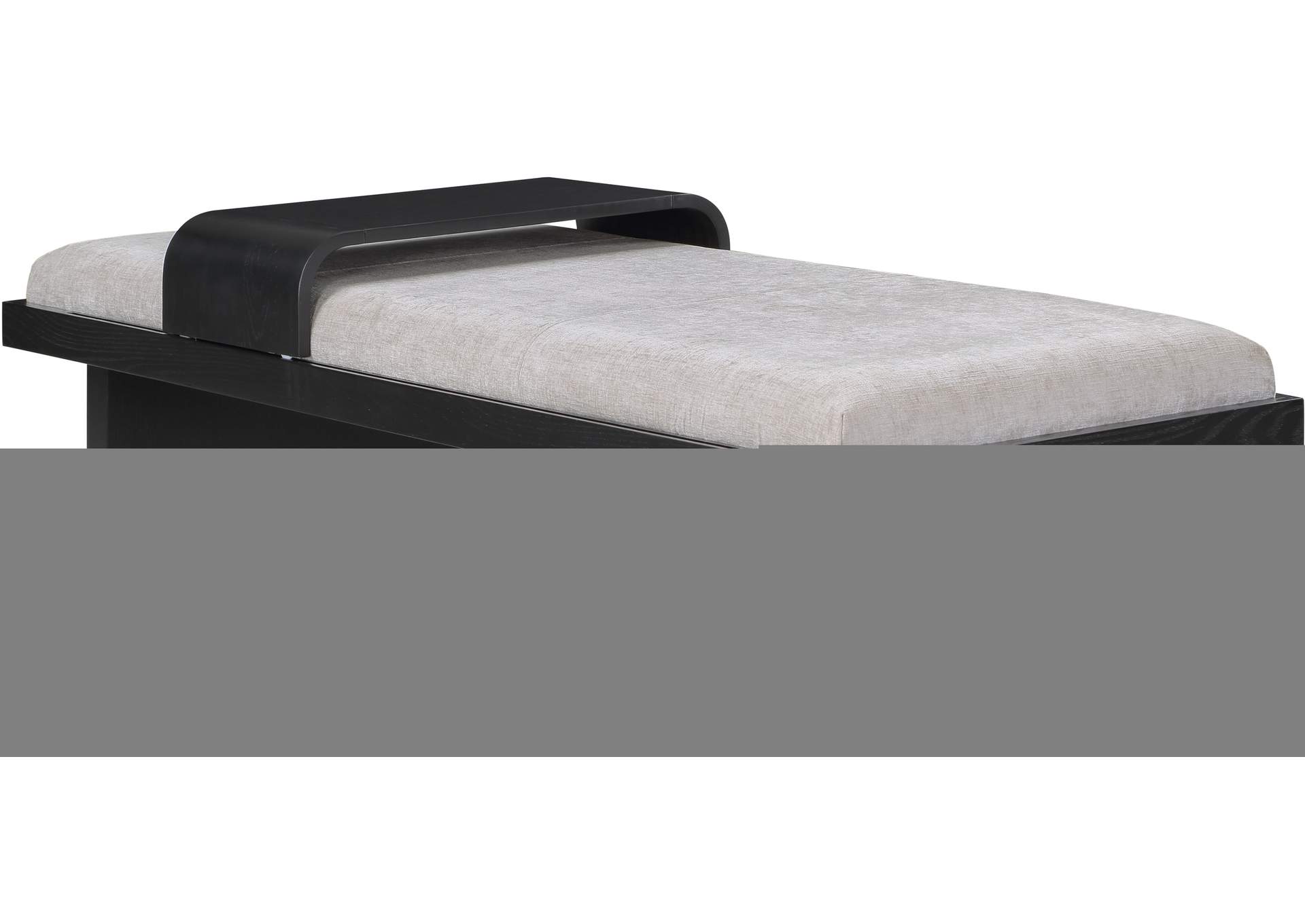 Arlington Light Grey Chenille Fabric Bench,Meridian Furniture