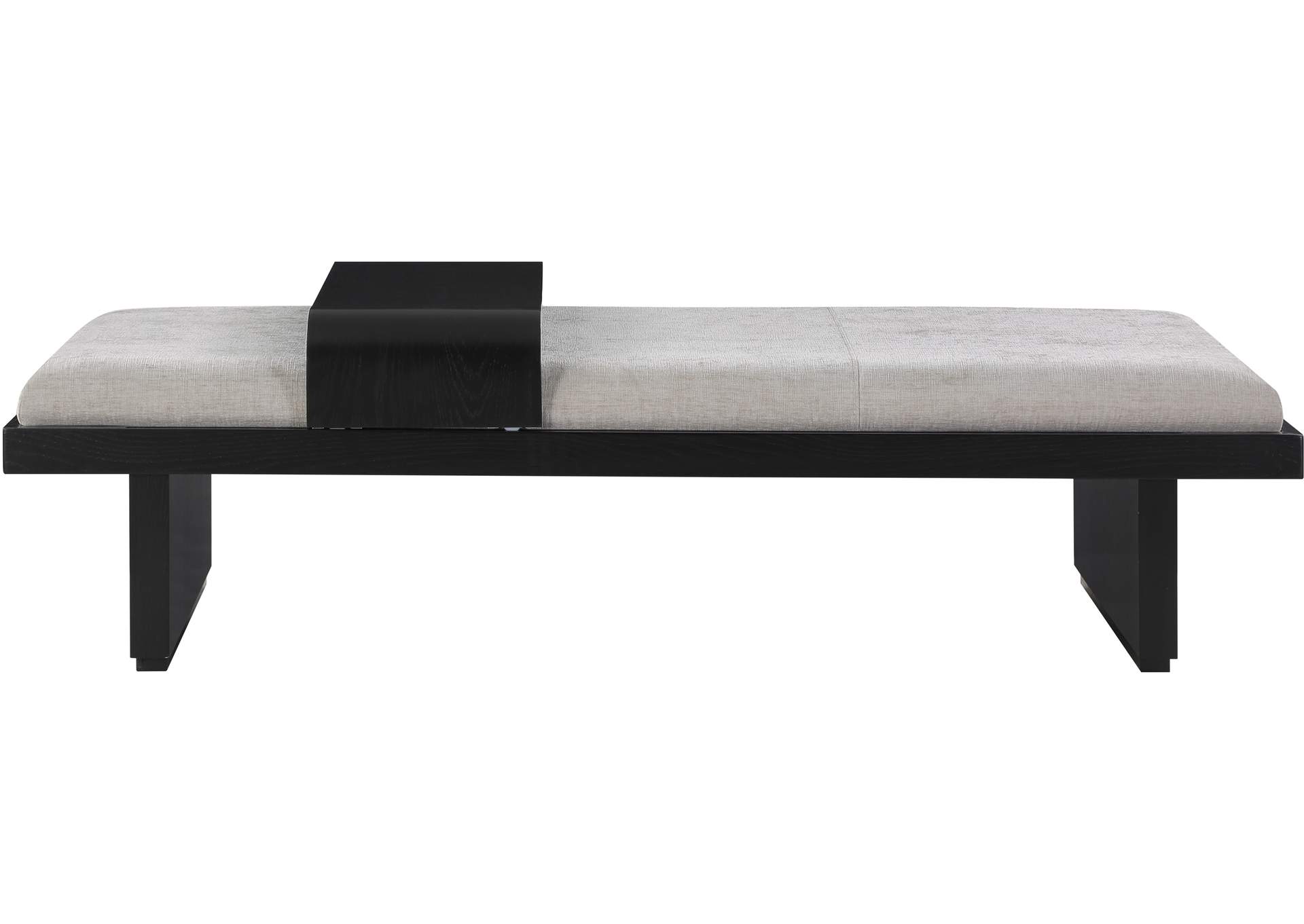 Arlington Light Grey Chenille Fabric Bench,Meridian Furniture