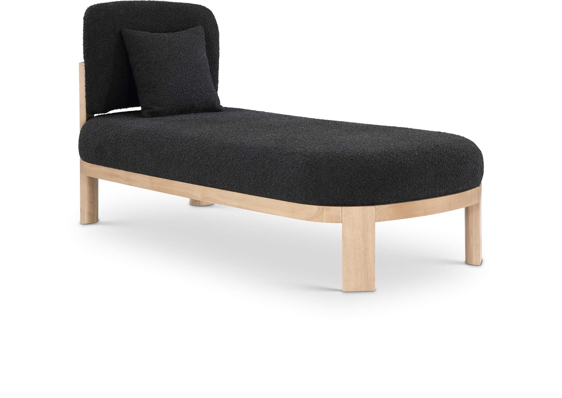 Maybourne Black Boucle Fabric Chaise - Bench,Meridian Furniture