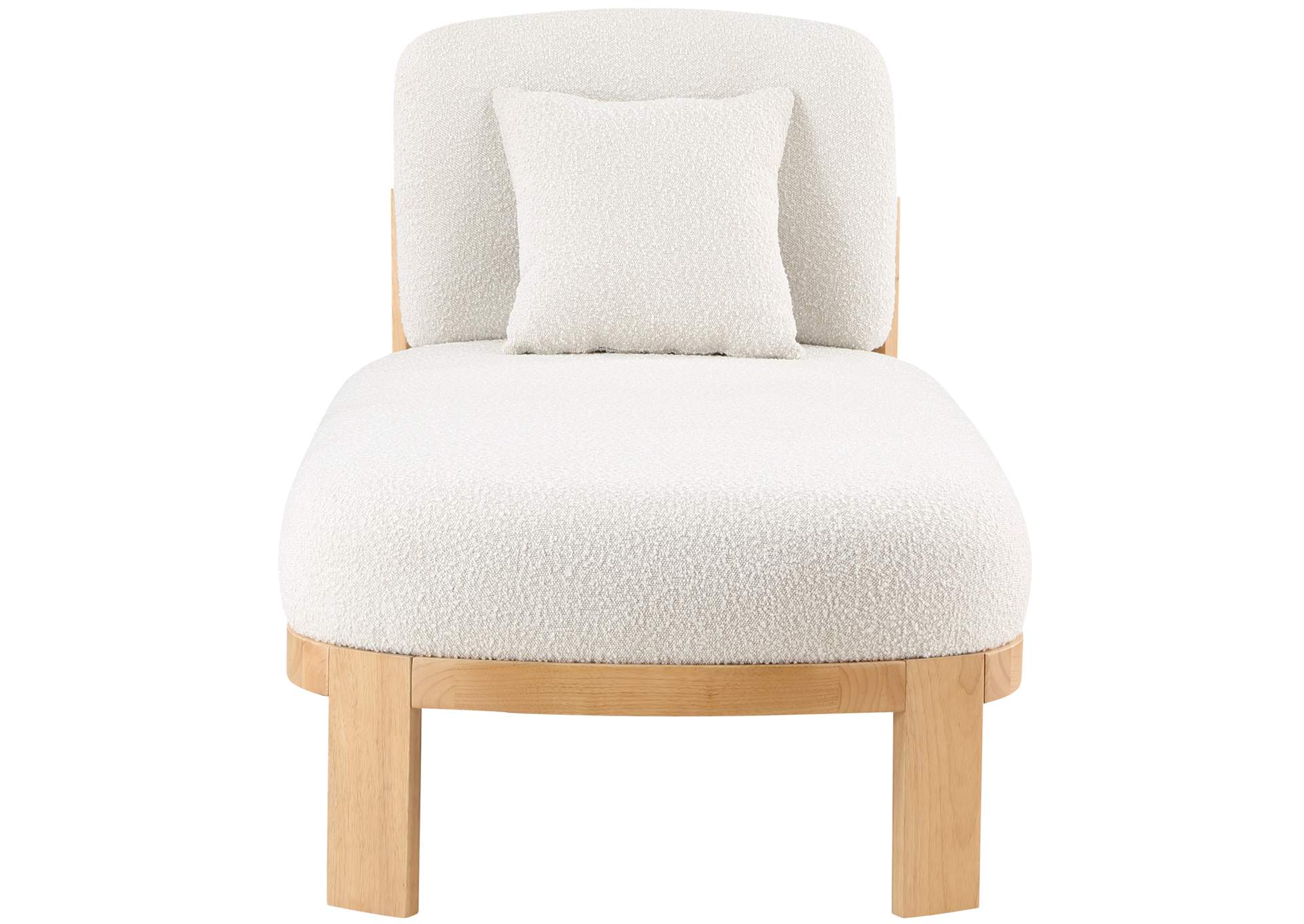 Maybourne Cream Boucle Fabric Chaise - Bench,Meridian Furniture