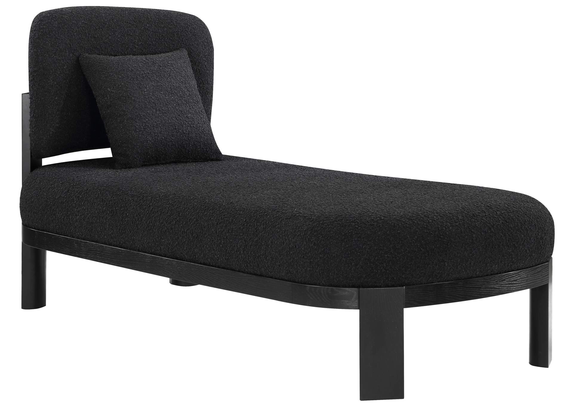 Maybourne Black Boucle Fabric Chaise - Bench,Meridian Furniture