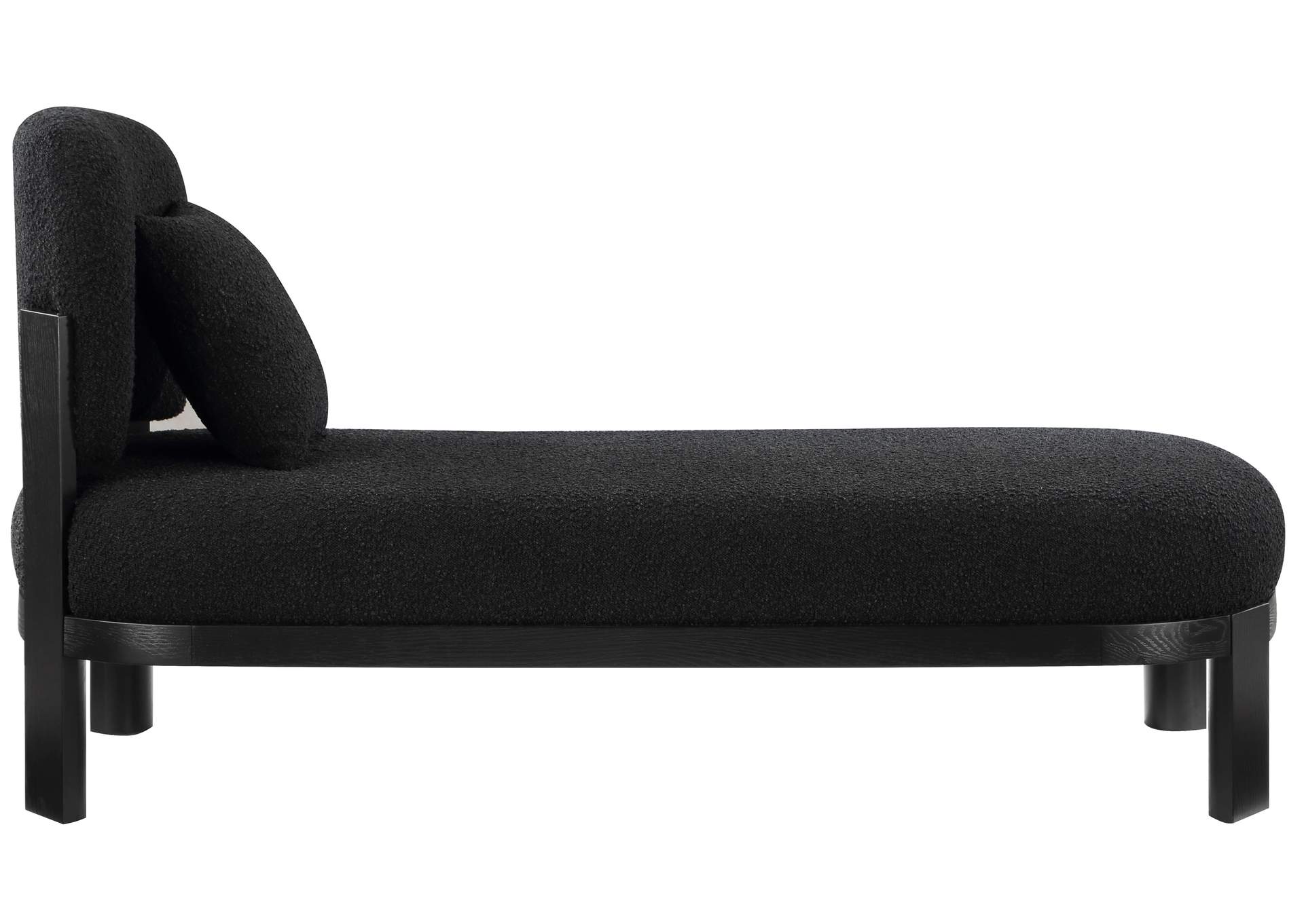 Maybourne Black Boucle Fabric Chaise - Bench,Meridian Furniture