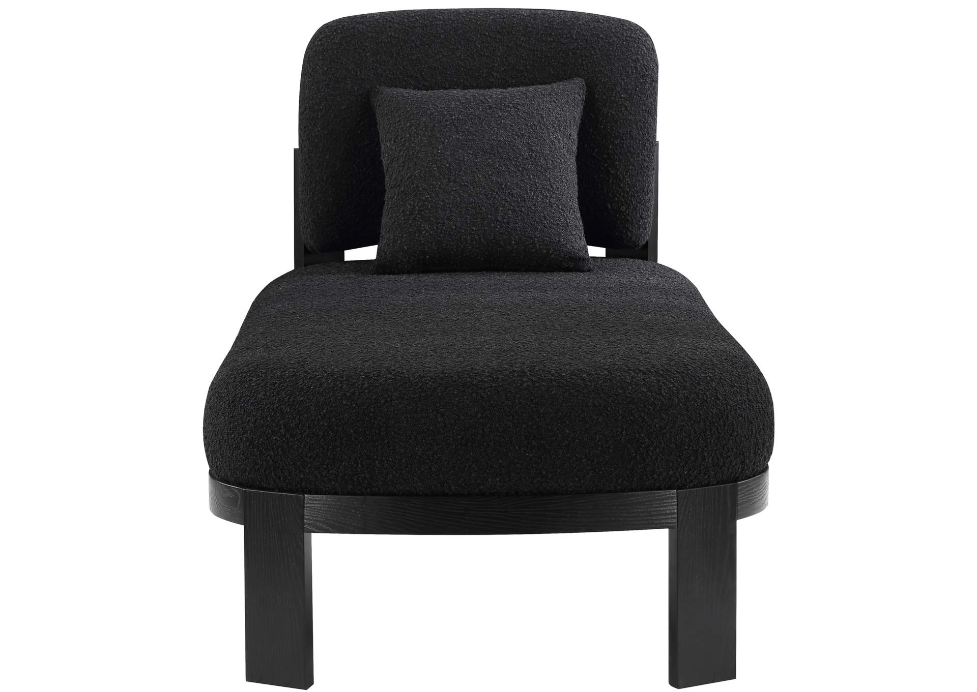 Maybourne Black Boucle Fabric Chaise - Bench,Meridian Furniture