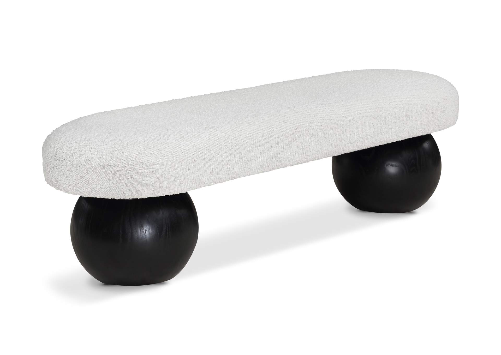 Bowie Cream Bench,Meridian Furniture