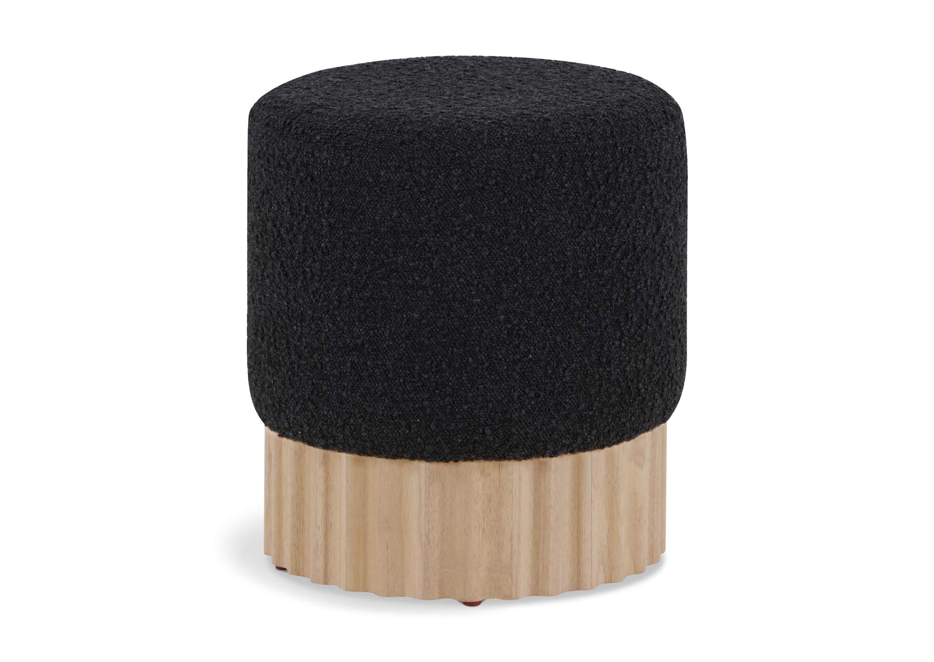Veranda Black Boucle Fabric Ottoman - Stool,Meridian Furniture