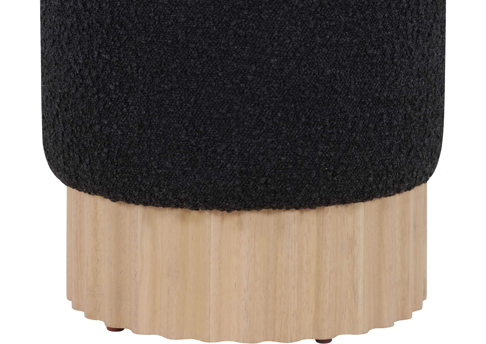 Veranda Black Boucle Fabric Ottoman - Stool,Meridian Furniture