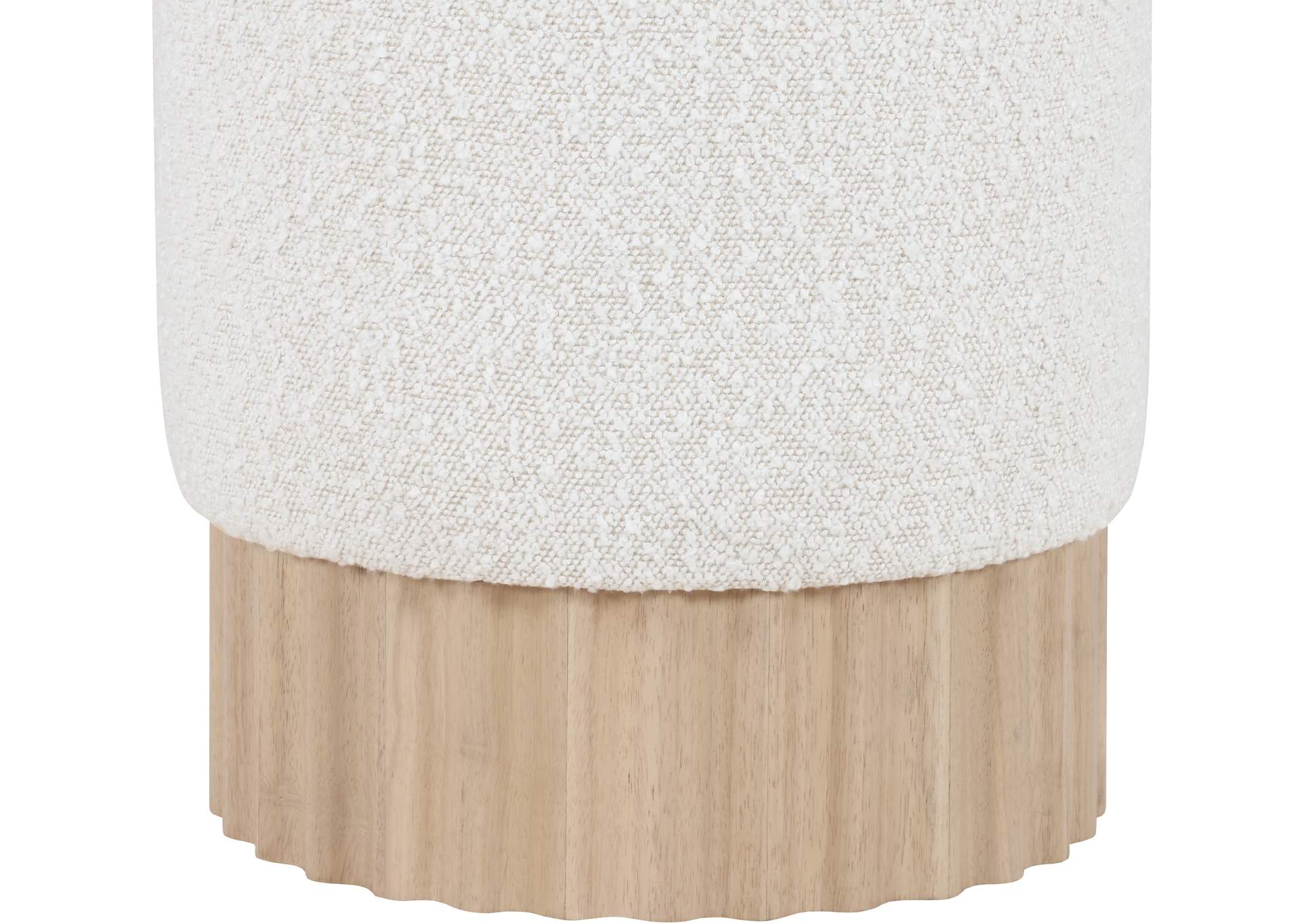 Veranda Cream Boucle Fabric Ottoman - Stool,Meridian Furniture