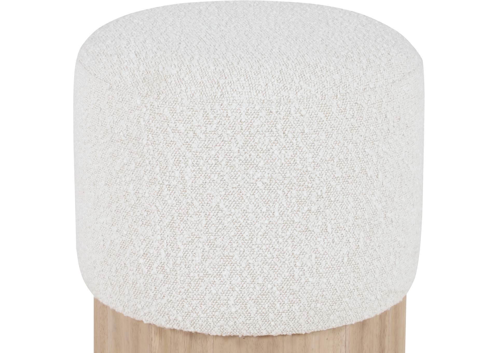 Veranda Cream Boucle Fabric Ottoman - Stool,Meridian Furniture