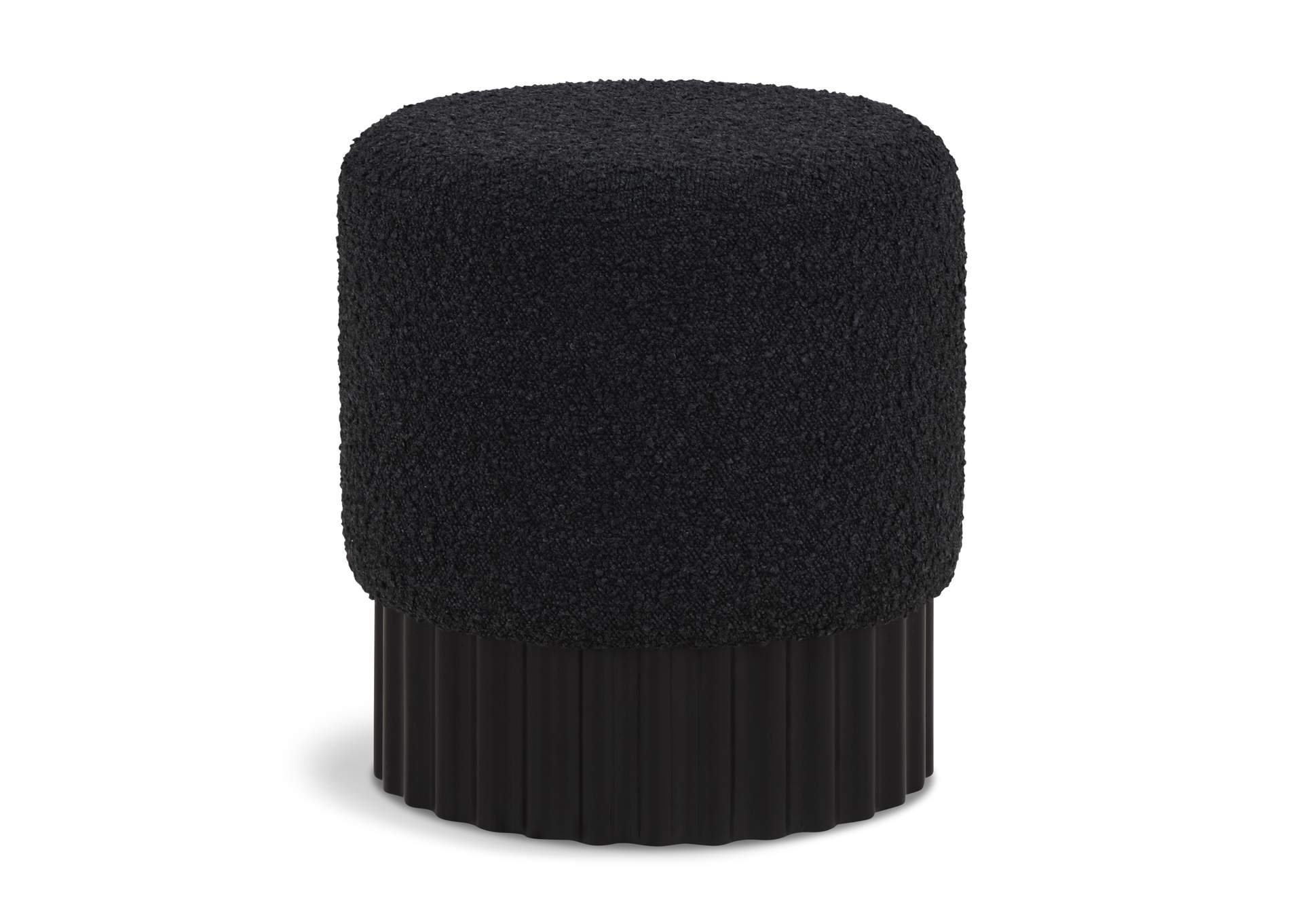 Veranda Black Boucle Fabric Ottoman - Stool,Meridian Furniture