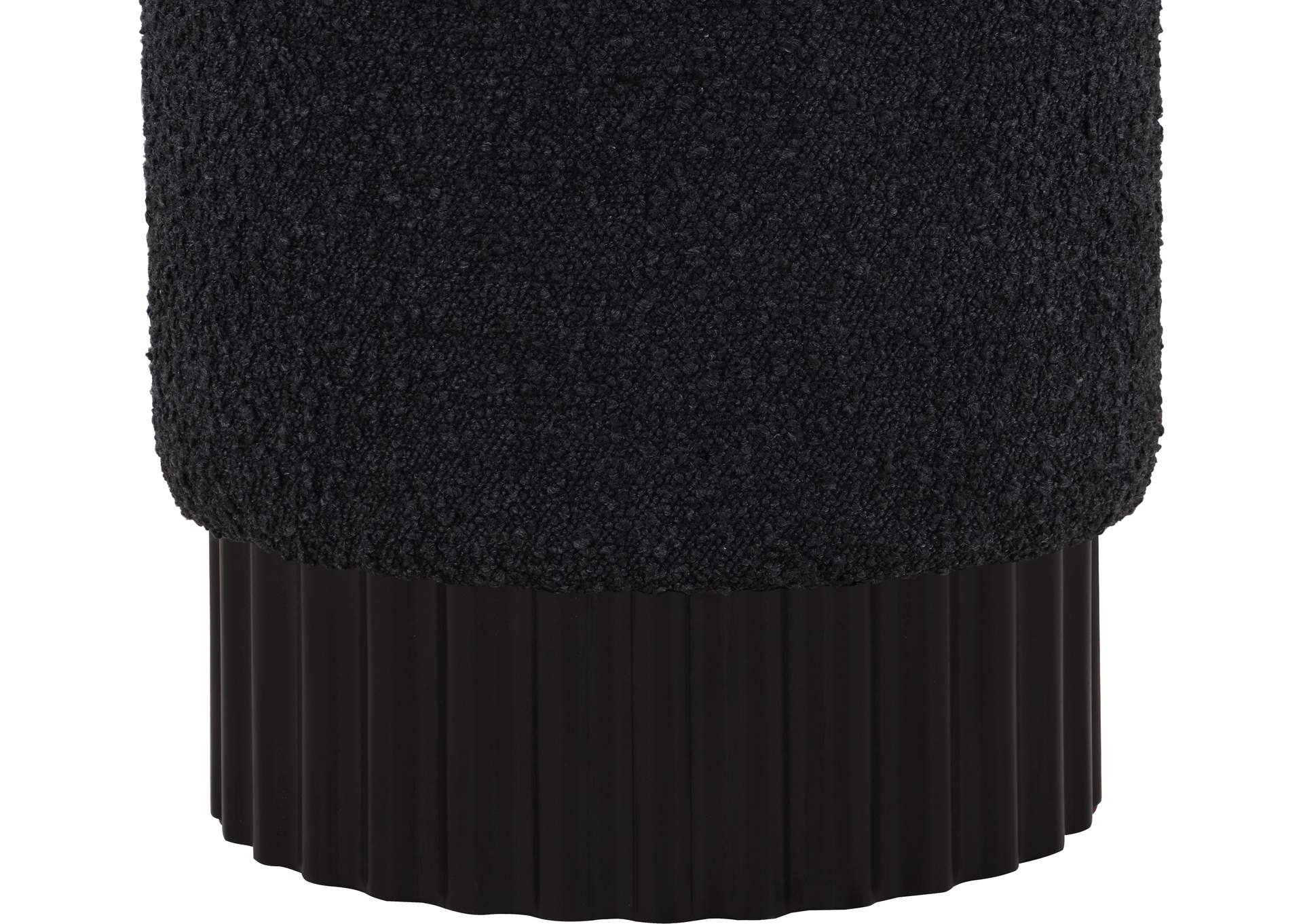 Veranda Black Boucle Fabric Ottoman - Stool,Meridian Furniture