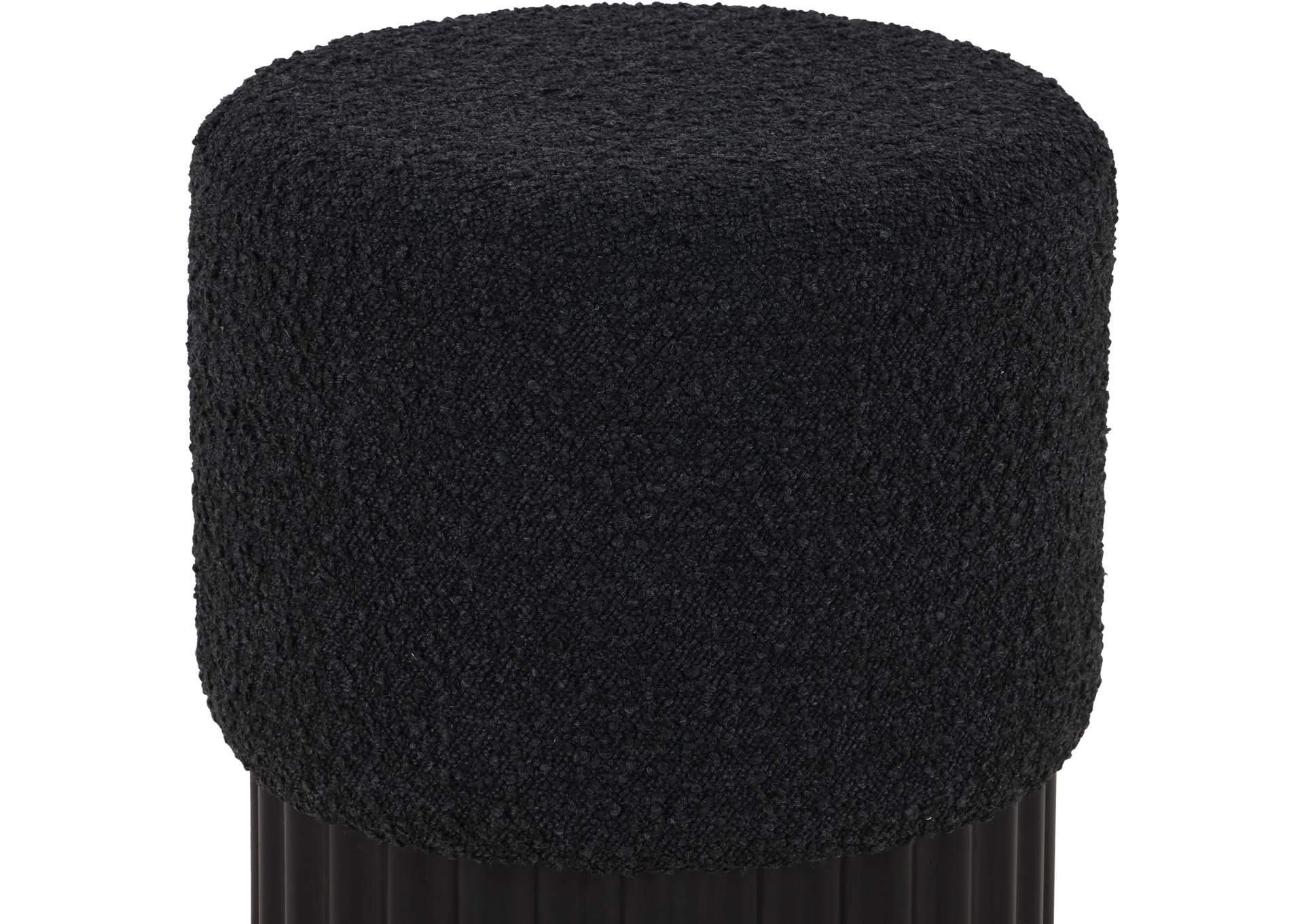 Veranda Black Boucle Fabric Ottoman - Stool,Meridian Furniture