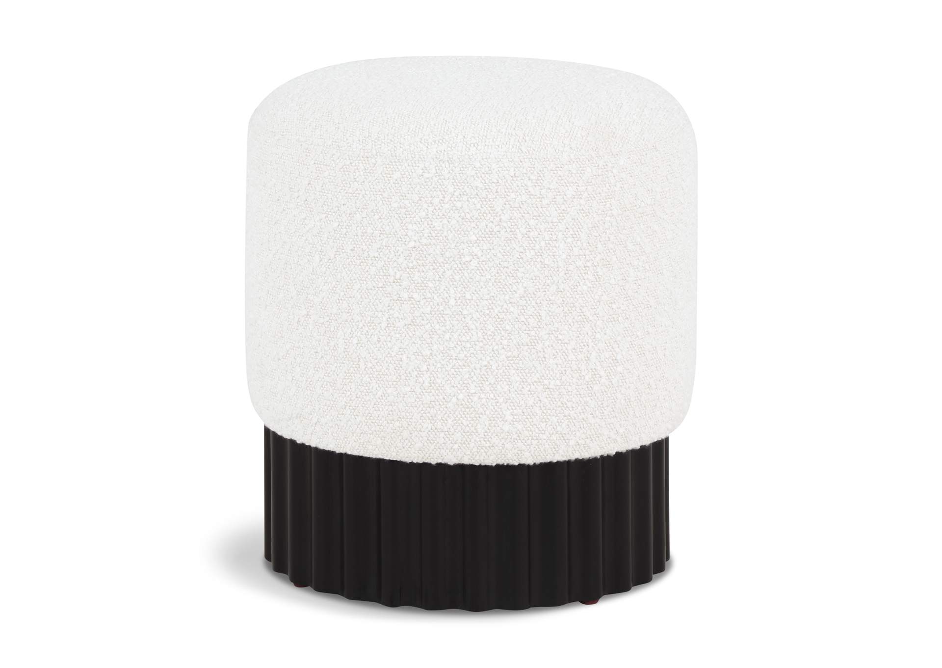 Veranda Cream Boucle Fabric Ottoman - Stool,Meridian Furniture