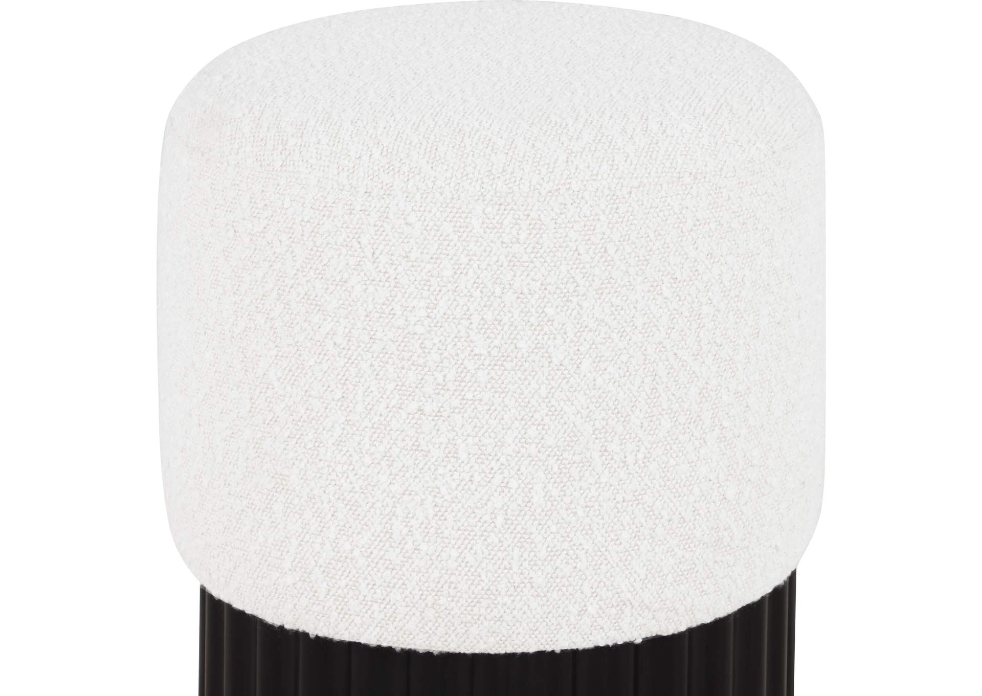 Veranda Cream Boucle Fabric Ottoman - Stool,Meridian Furniture