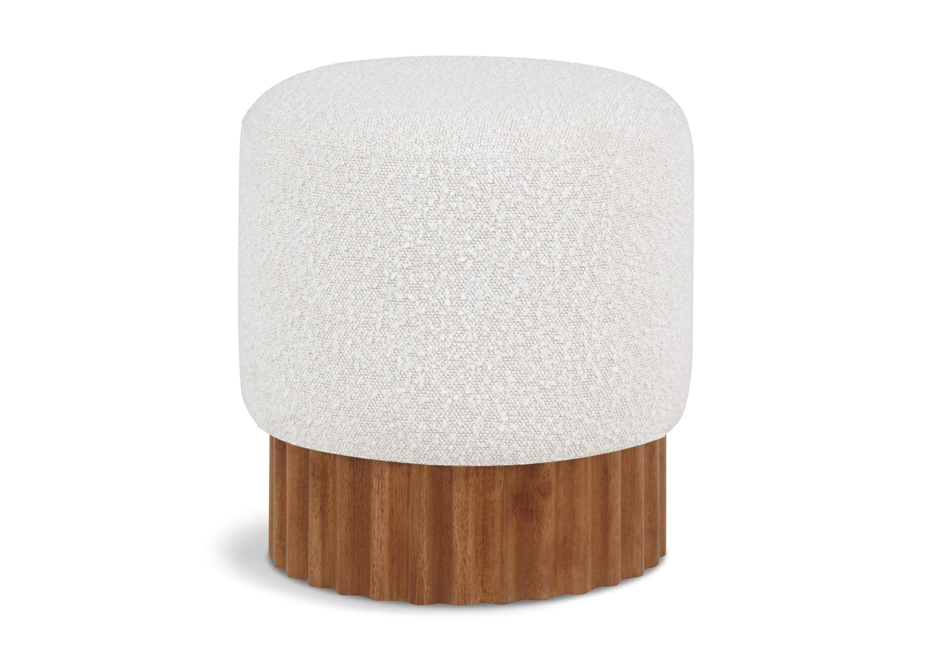 Veranda Cream Boucle Fabric Ottoman - Stool,Meridian Furniture