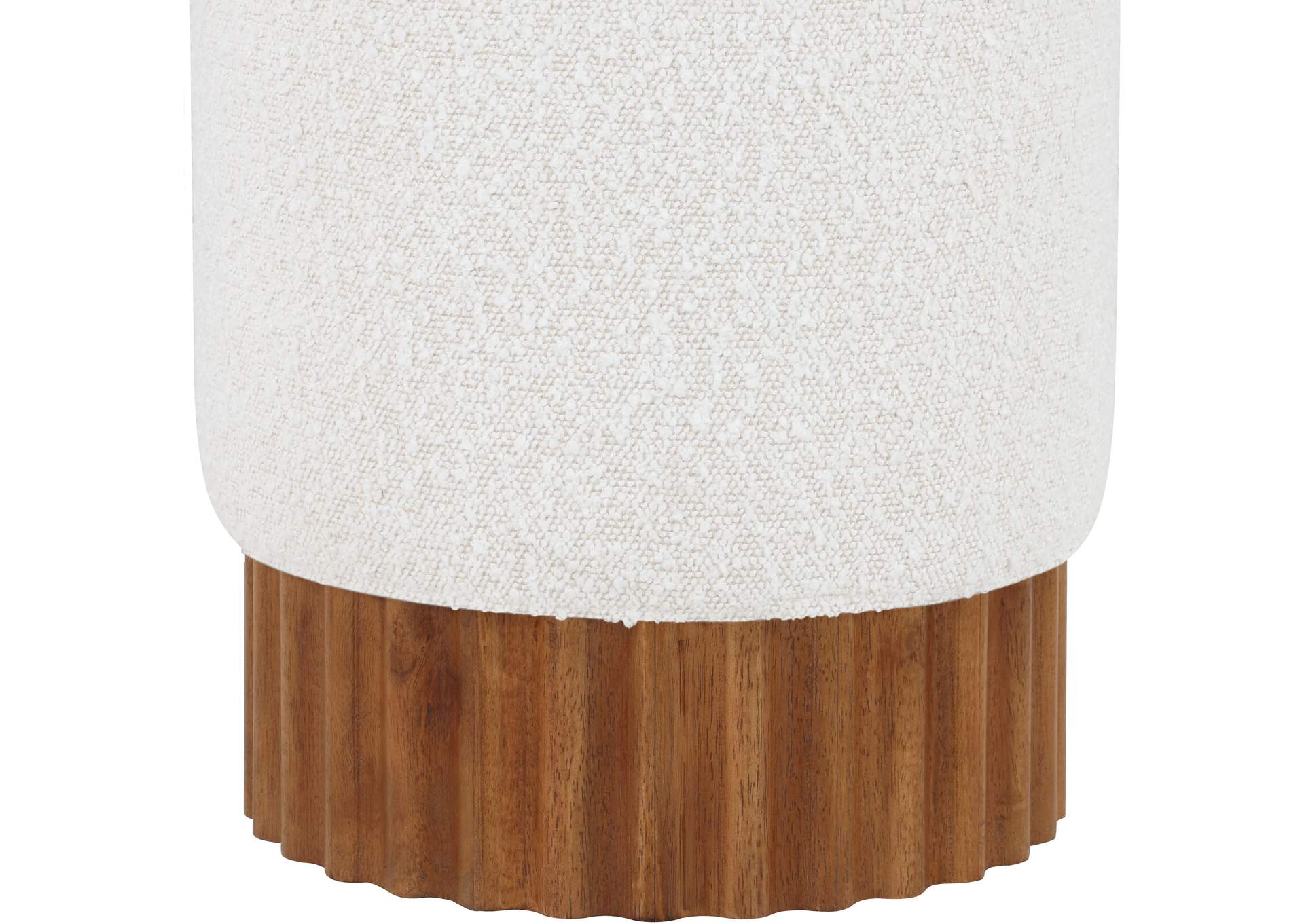 Veranda Cream Boucle Fabric Ottoman - Stool,Meridian Furniture