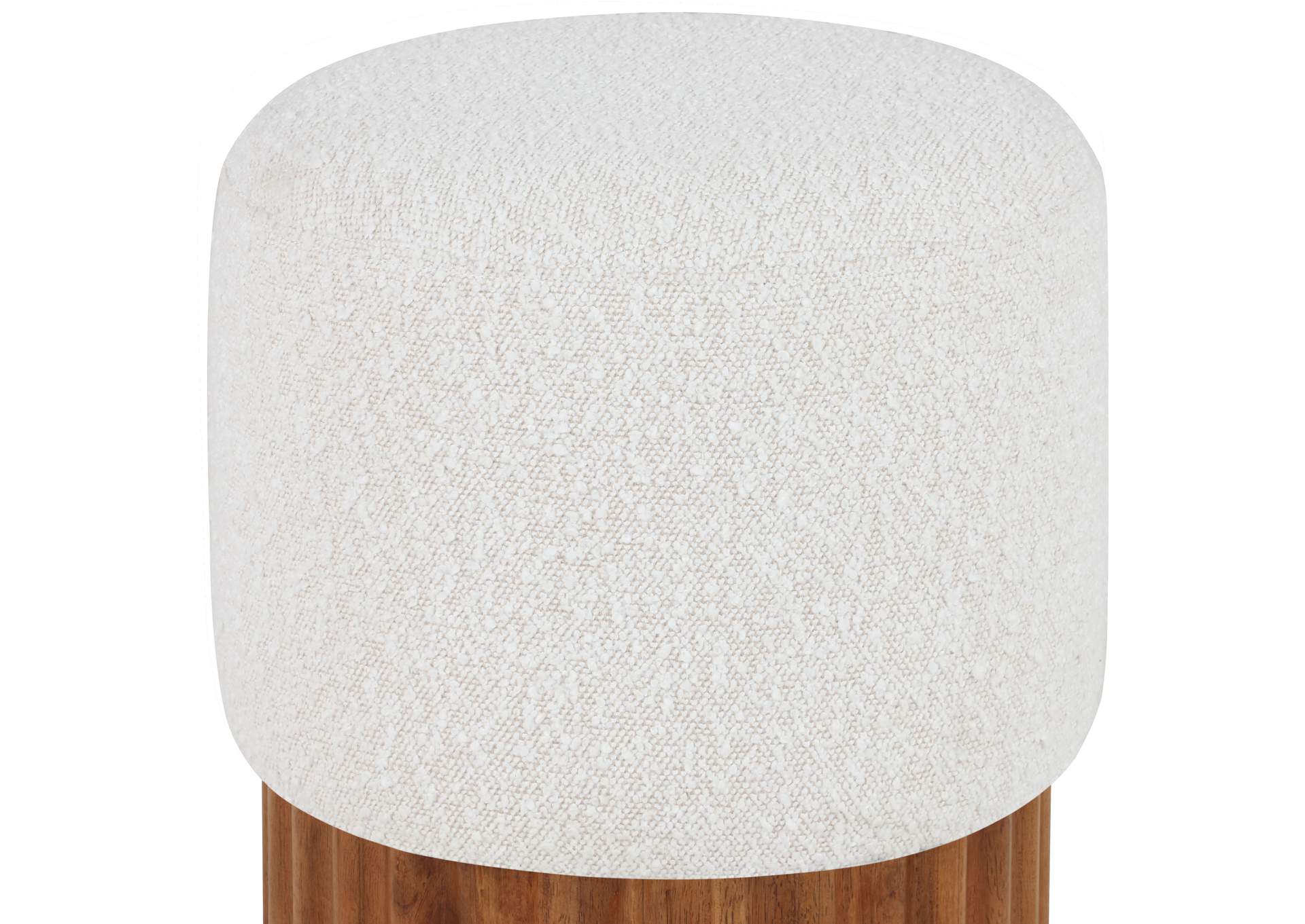 Veranda Cream Boucle Fabric Ottoman - Stool,Meridian Furniture