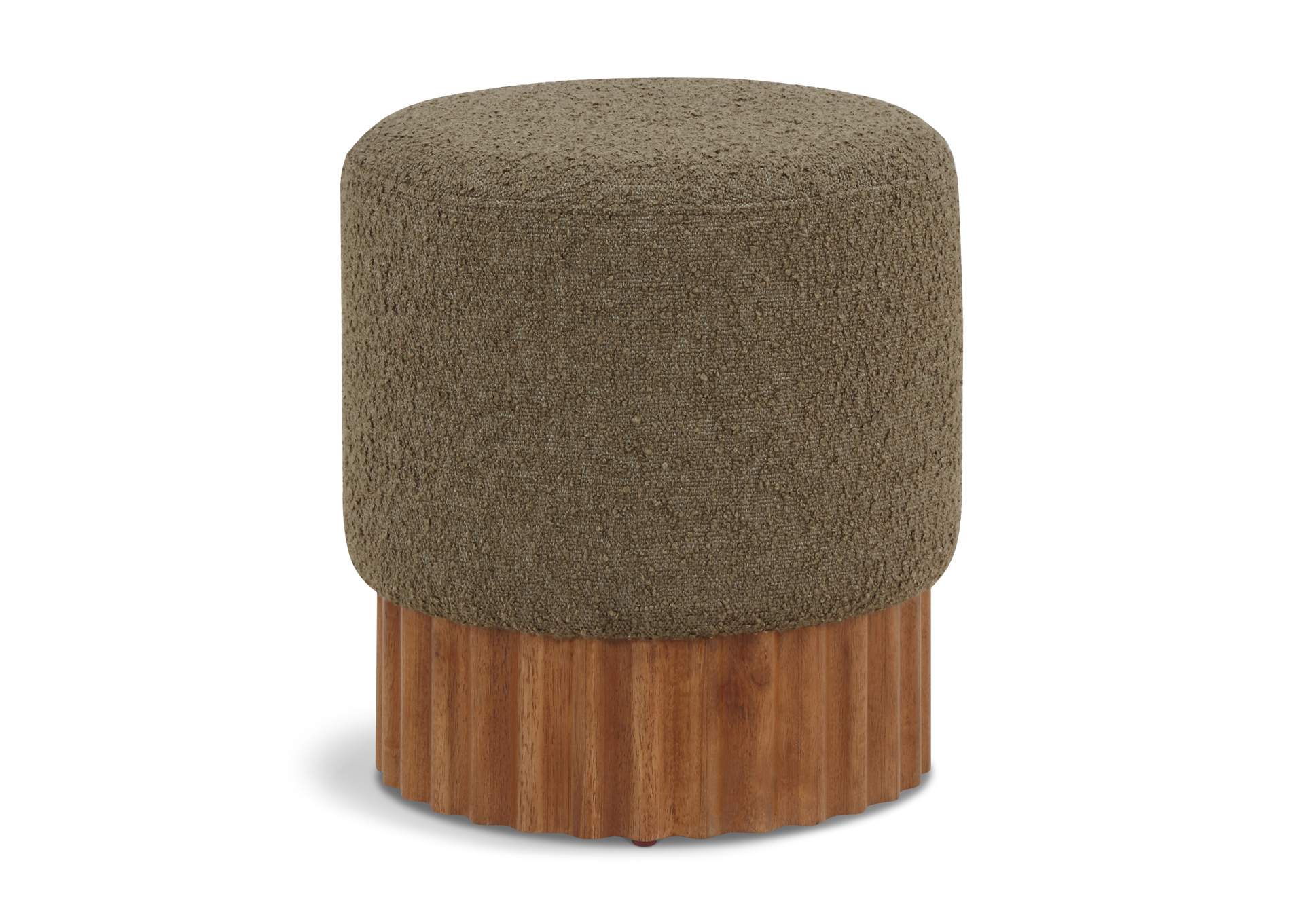 Veranda Olive Boucle Fabric Ottoman - Stool,Meridian Furniture
