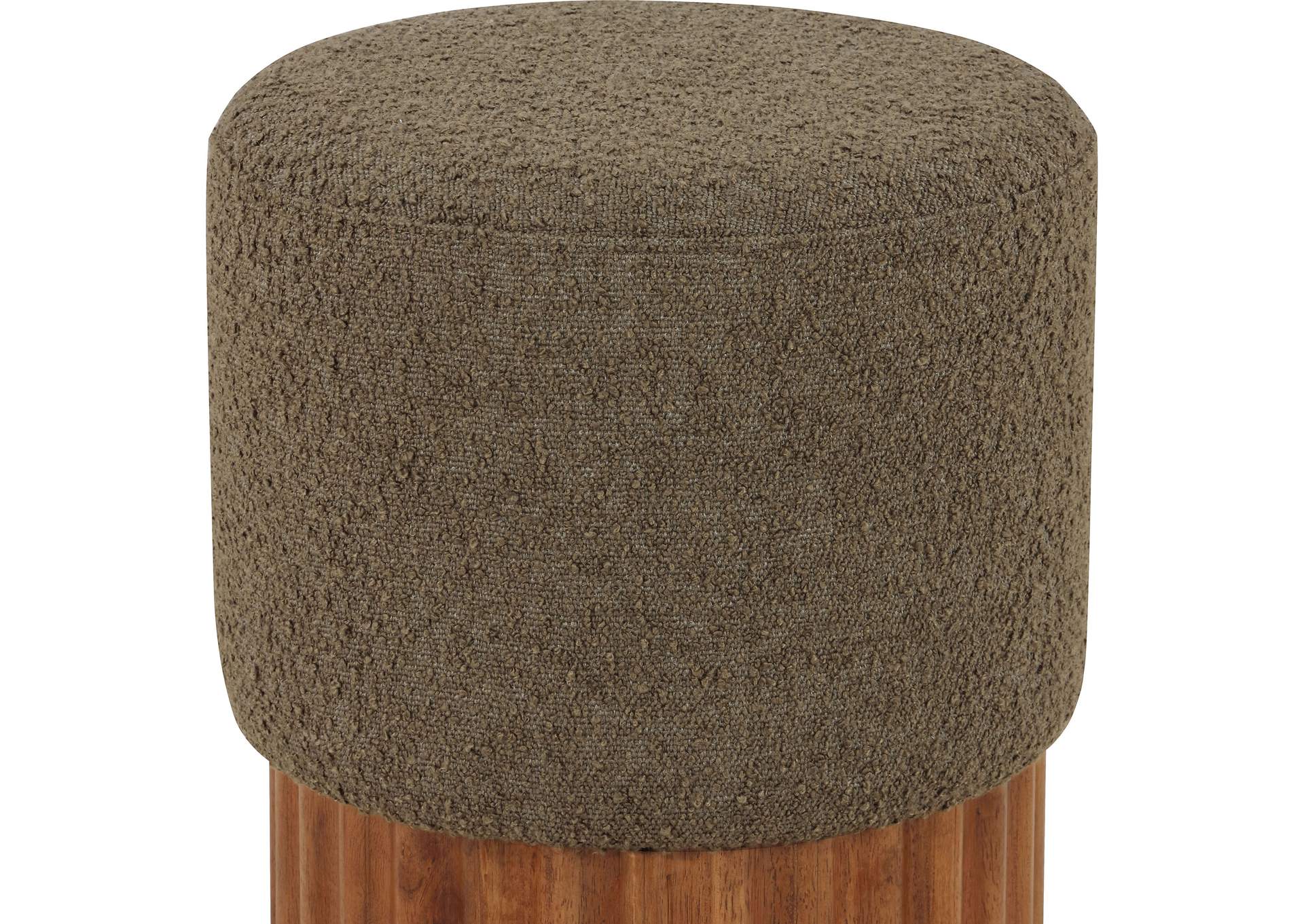 Veranda Olive Boucle Fabric Ottoman - Stool,Meridian Furniture