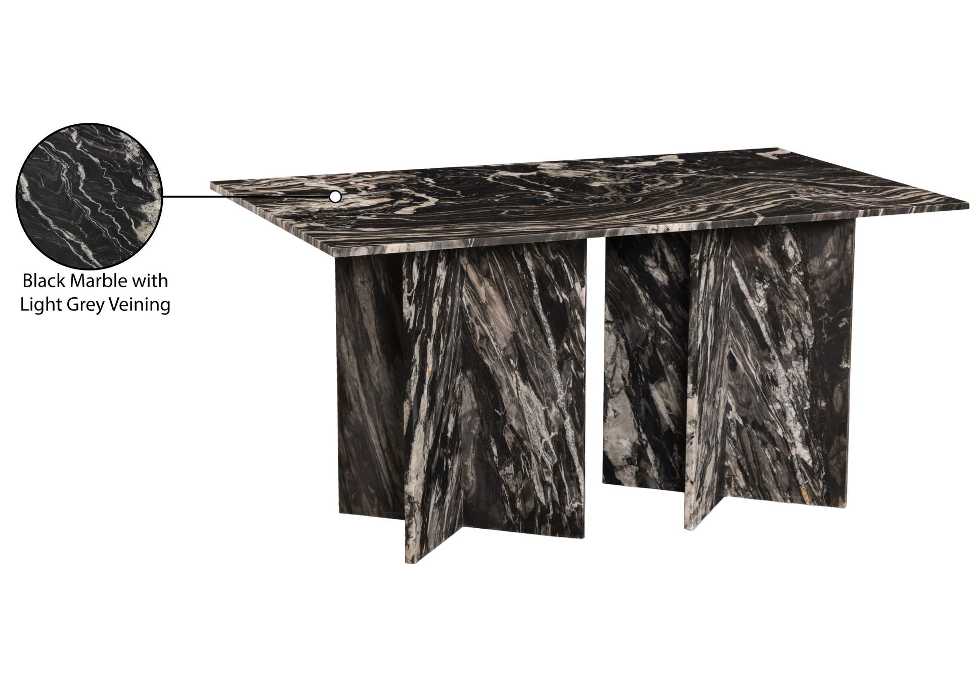 Verona Black Dining Table (3 Boxes),Meridian Furniture