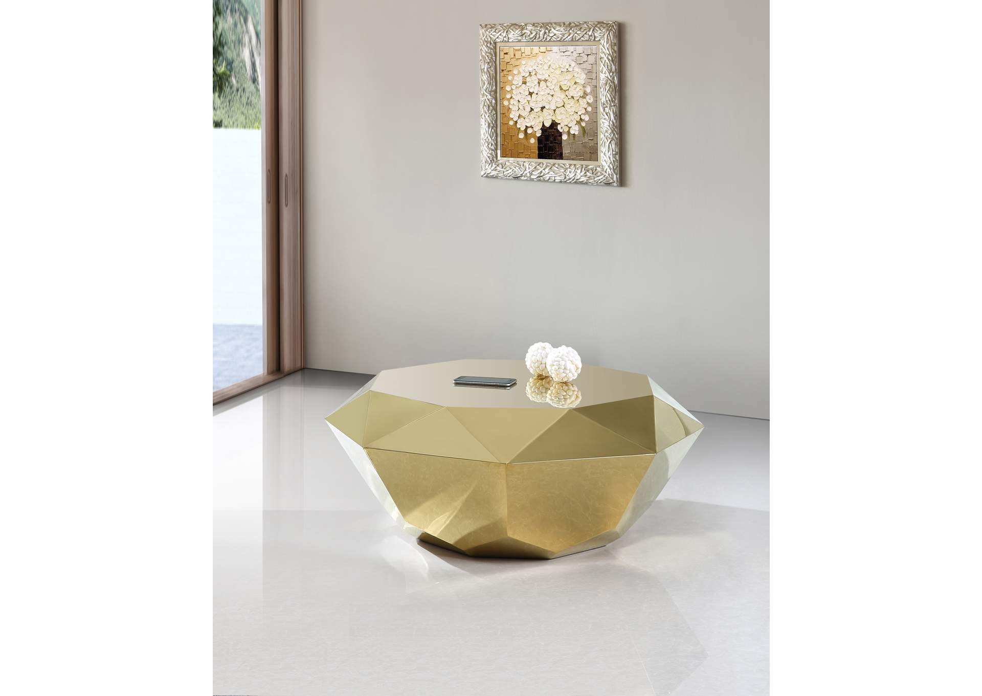 Gemma Gold Coffee Table,Meridian Furniture