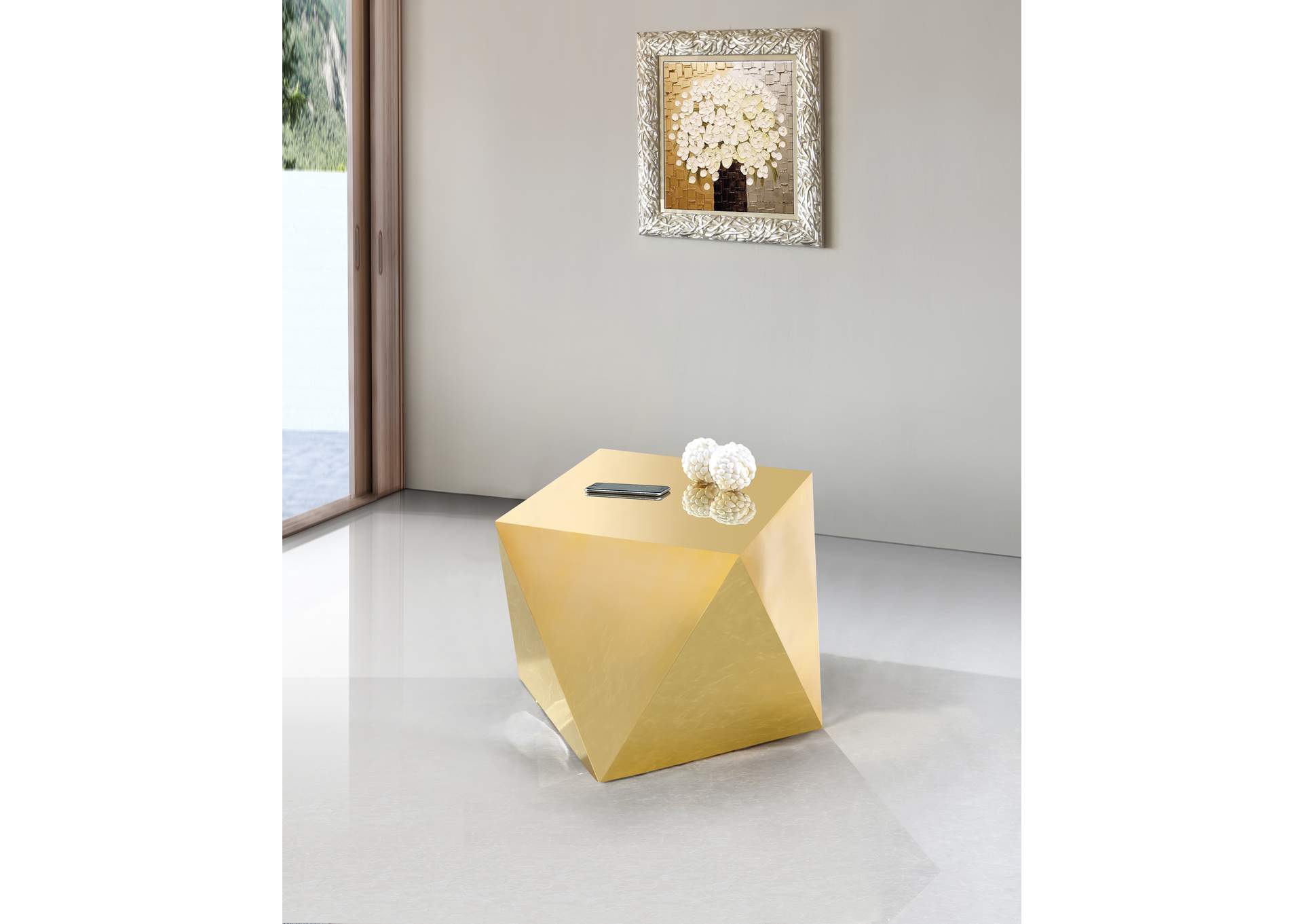 Gemma Gold End Table,Meridian Furniture