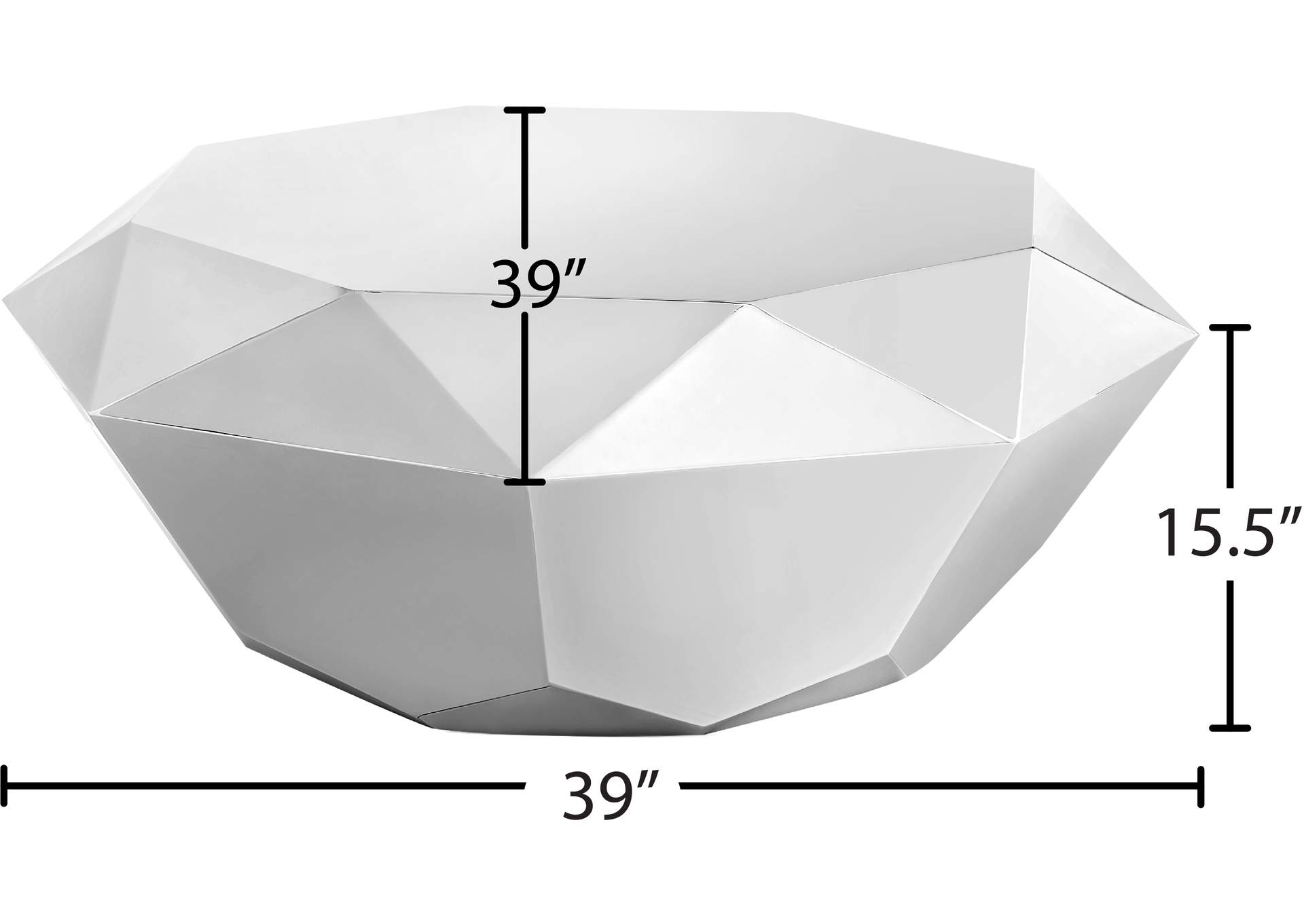 Gemma Silver Coffee Table,Meridian Furniture