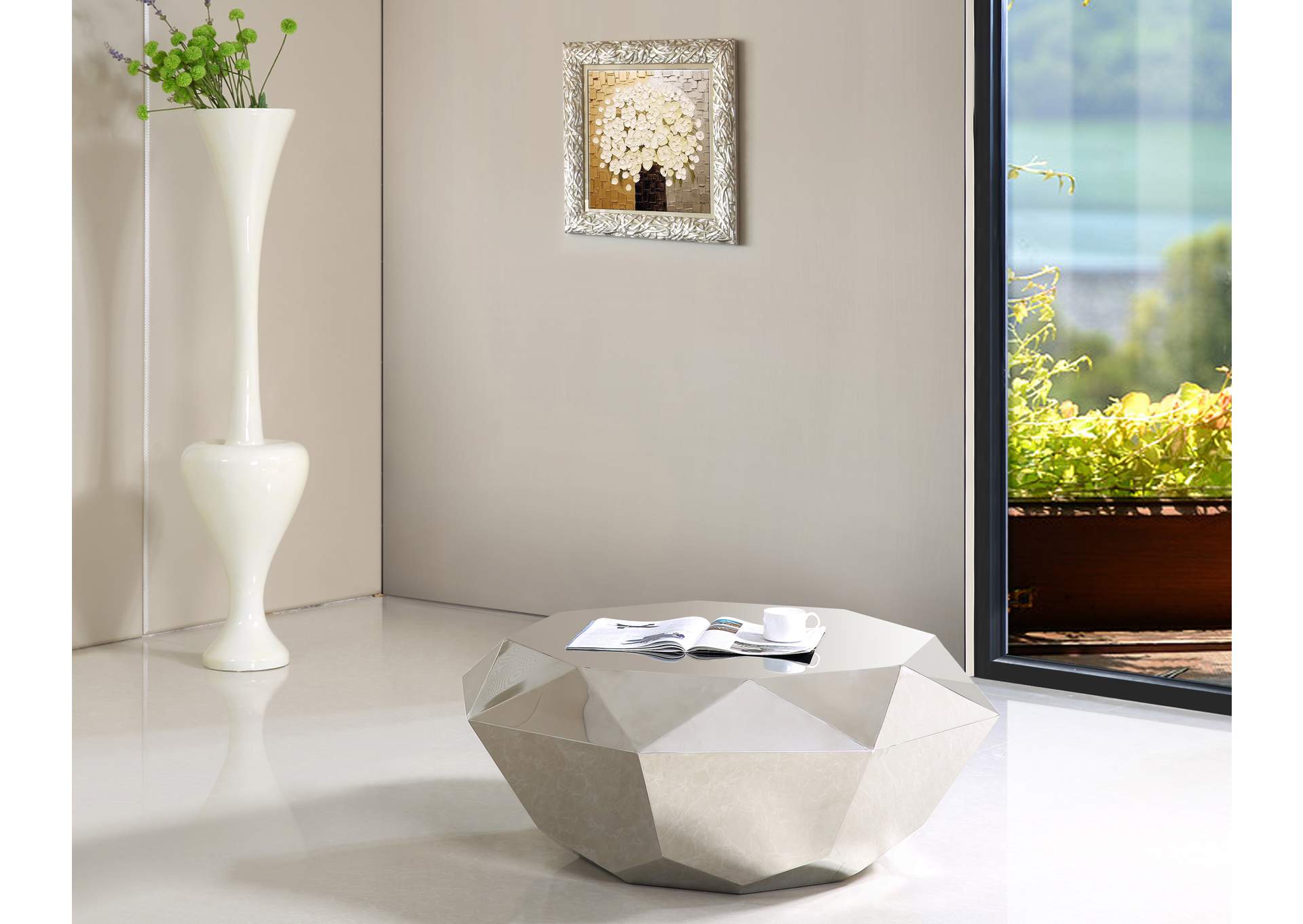 Gemma Silver Coffee Table,Meridian Furniture