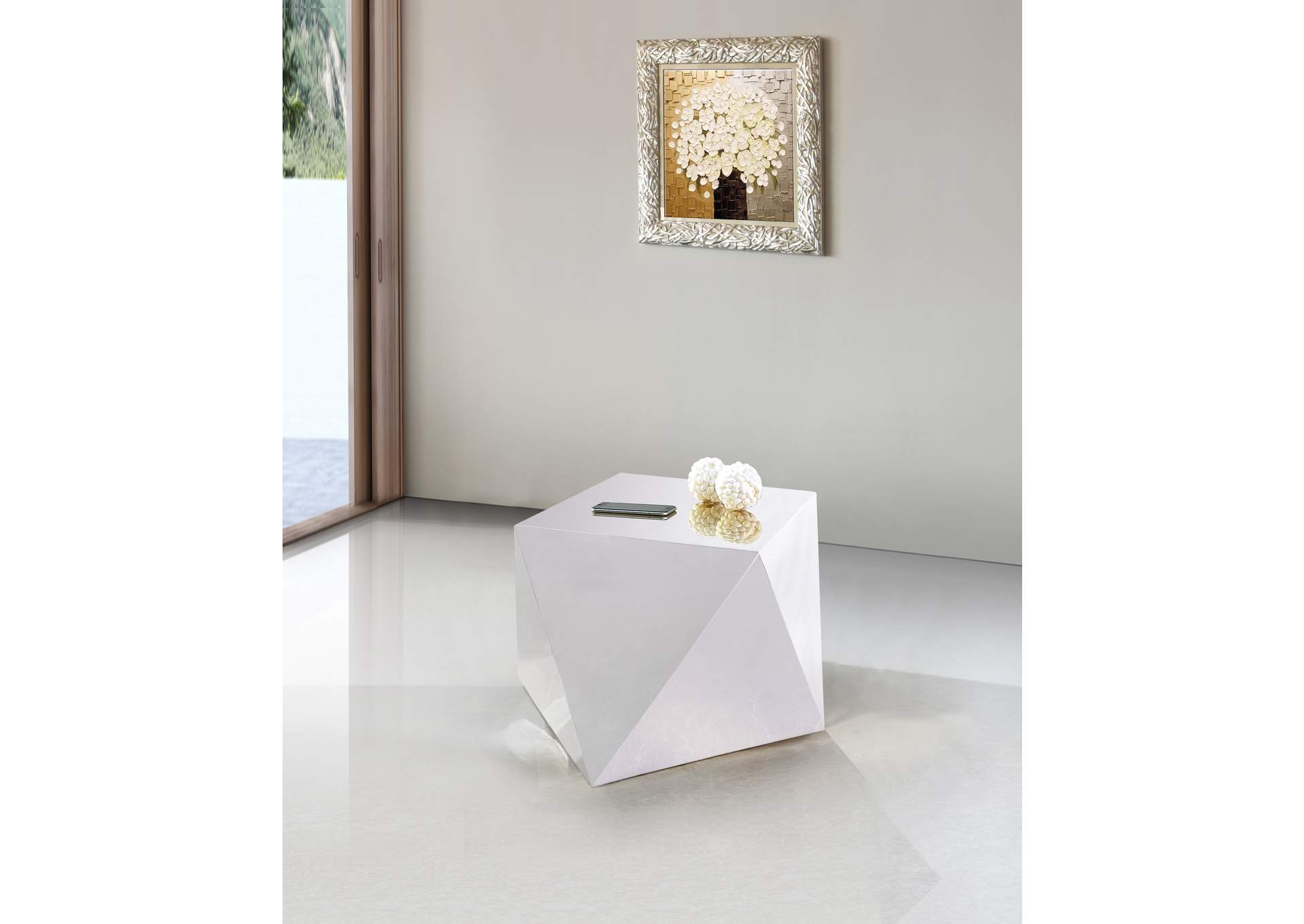 Gemma Silver End Table,Meridian Furniture