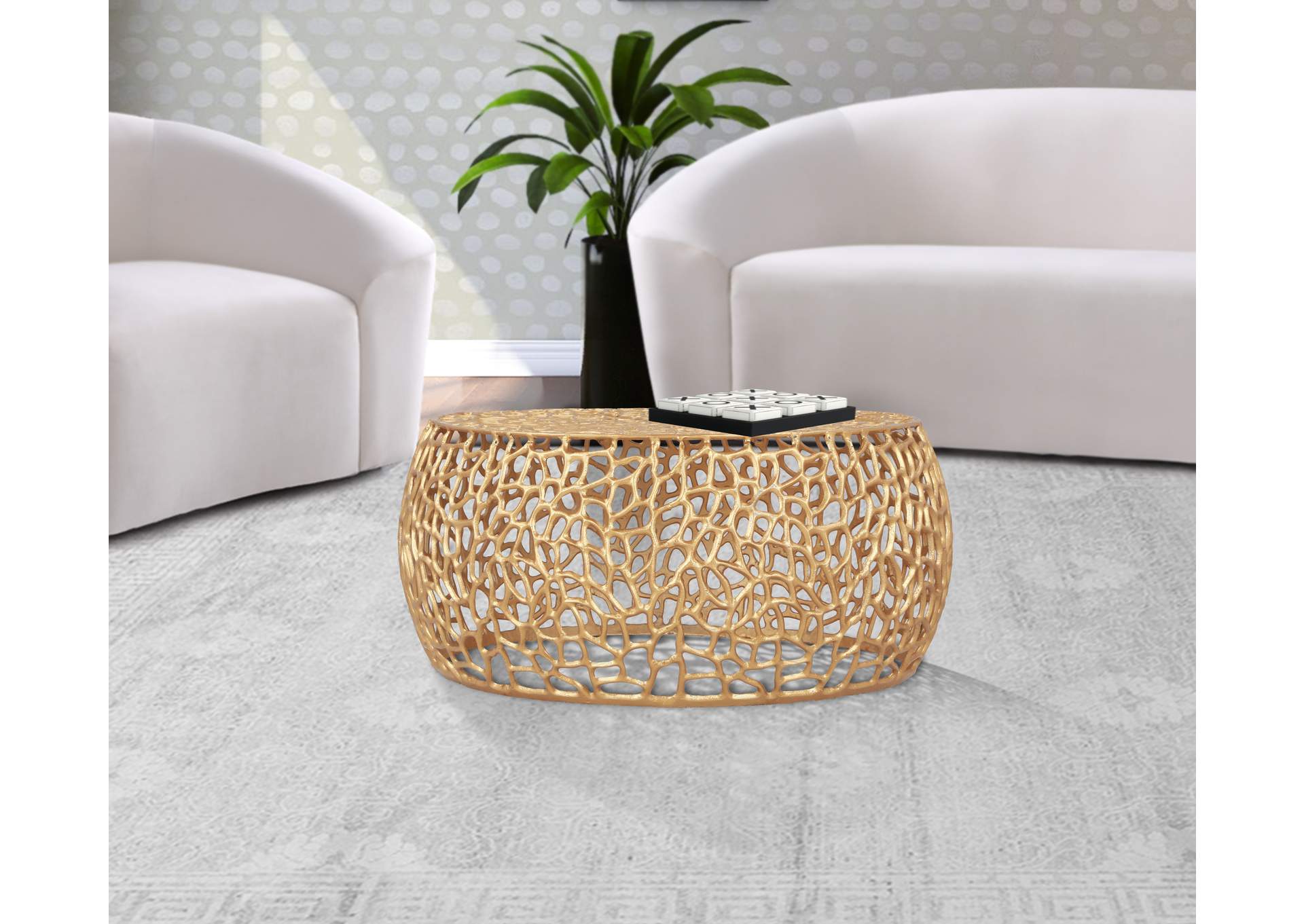 Priya Gold Coffee Table,Meridian Furniture