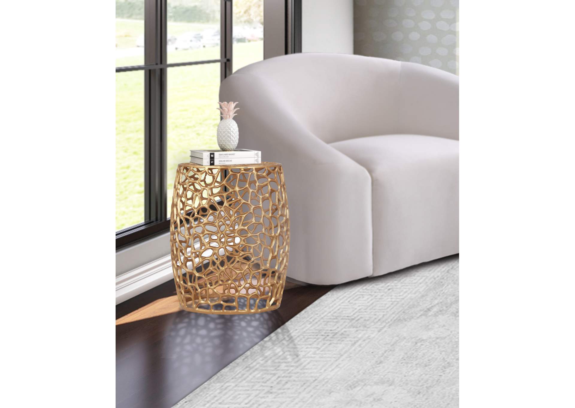 Priya Gold End Table,Meridian Furniture