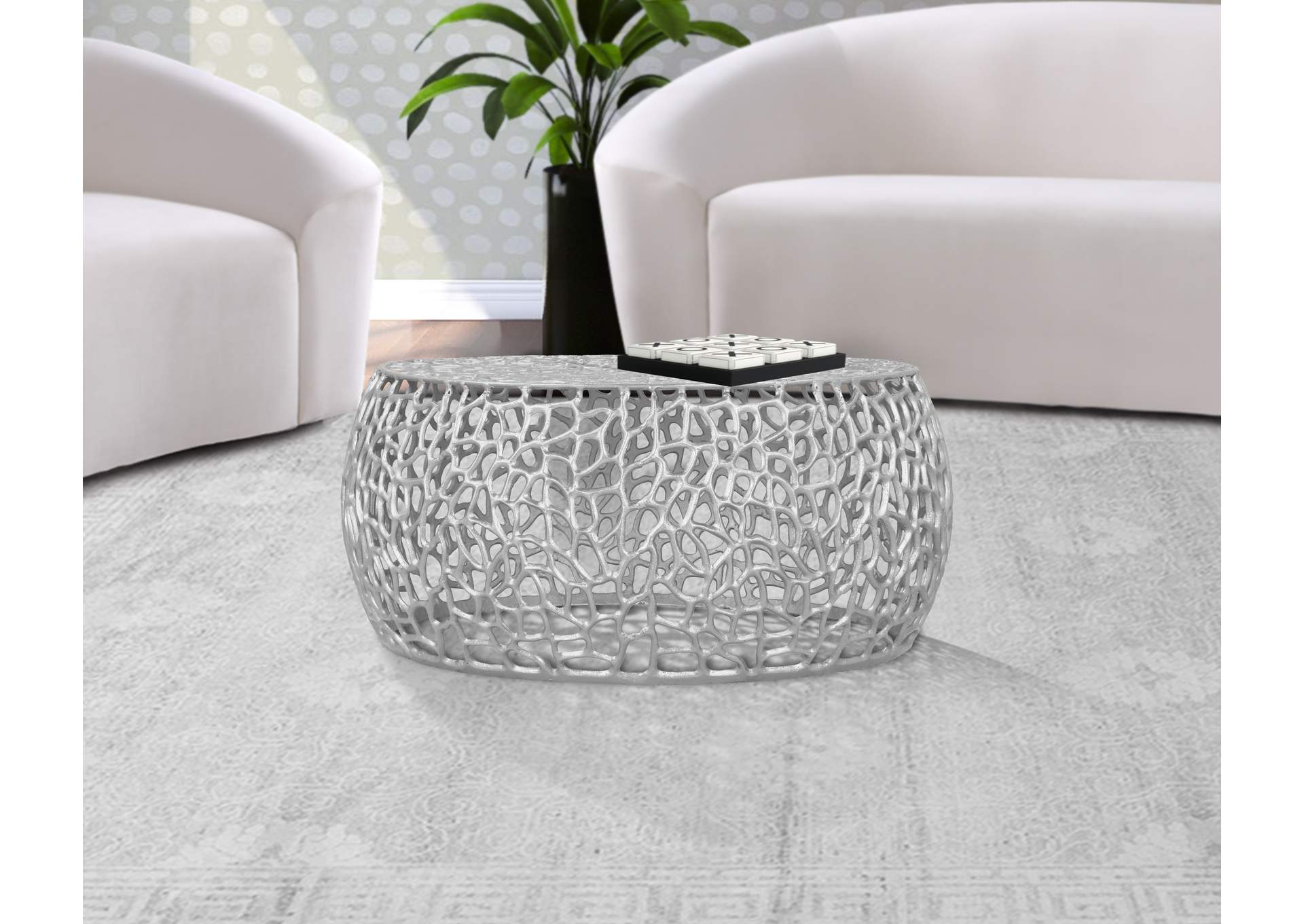 Priya Silver Coffee Table,Meridian Furniture