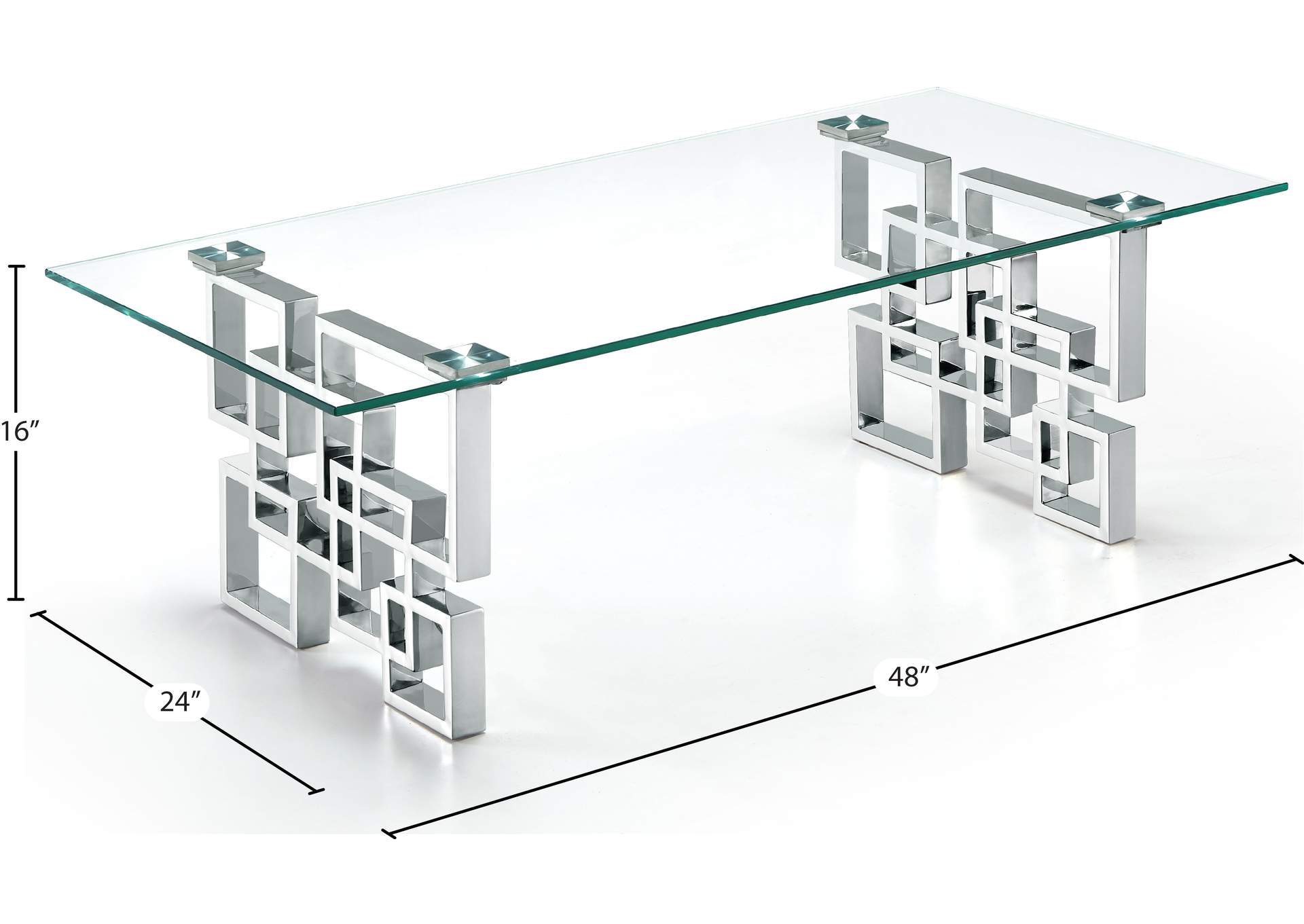 Alexis Chrome Coffee Table,Meridian Furniture