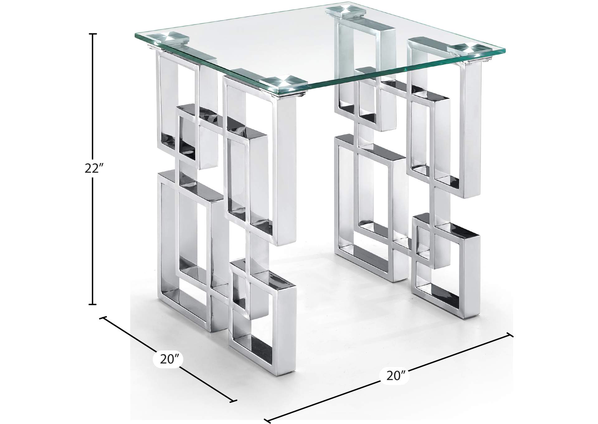 Alexis Chrome End Table,Meridian Furniture