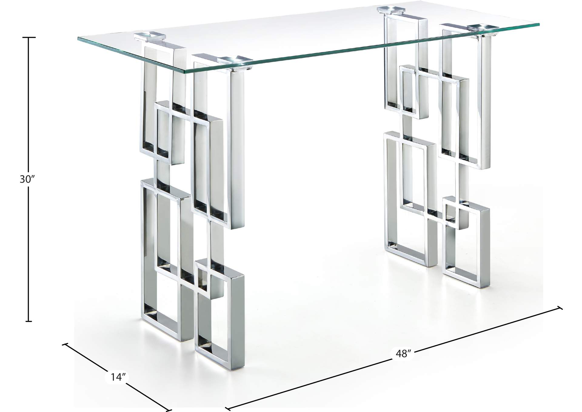 Alexis Chrome Console Table,Meridian Furniture