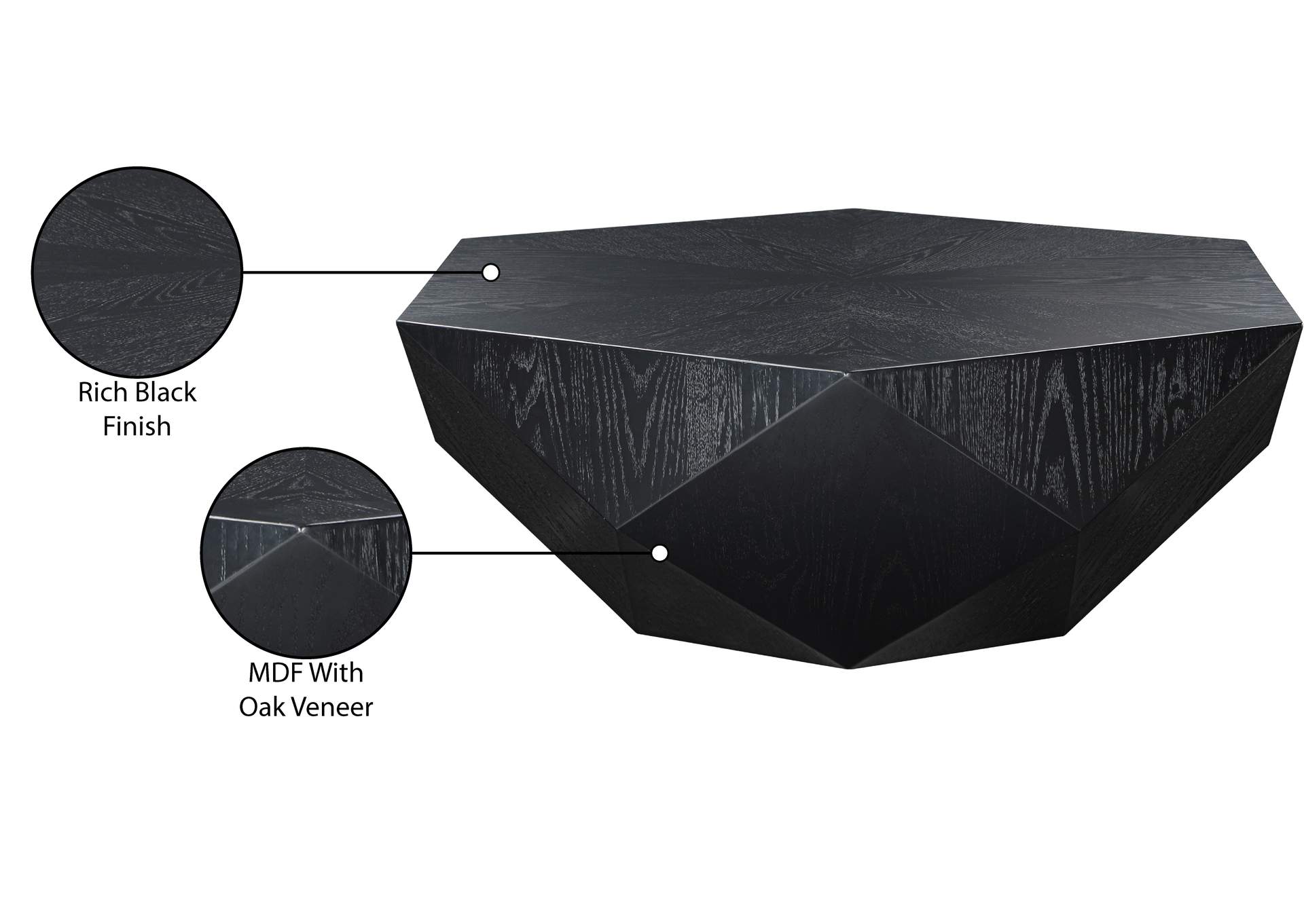 Diamante Black Coffee Table,Meridian Furniture