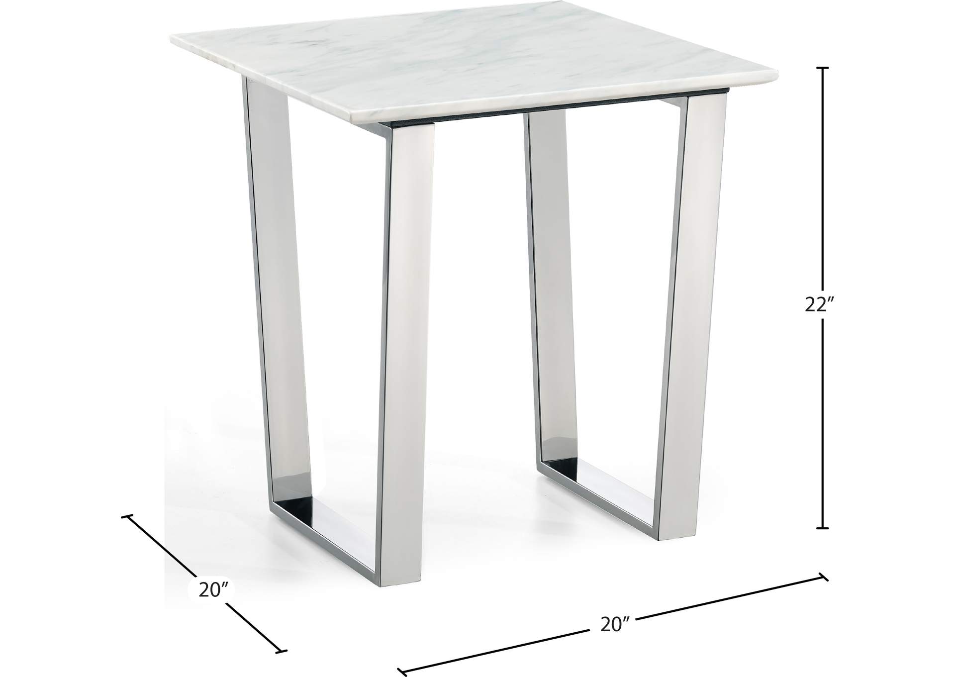 Carlton Chrome End Table,Meridian Furniture