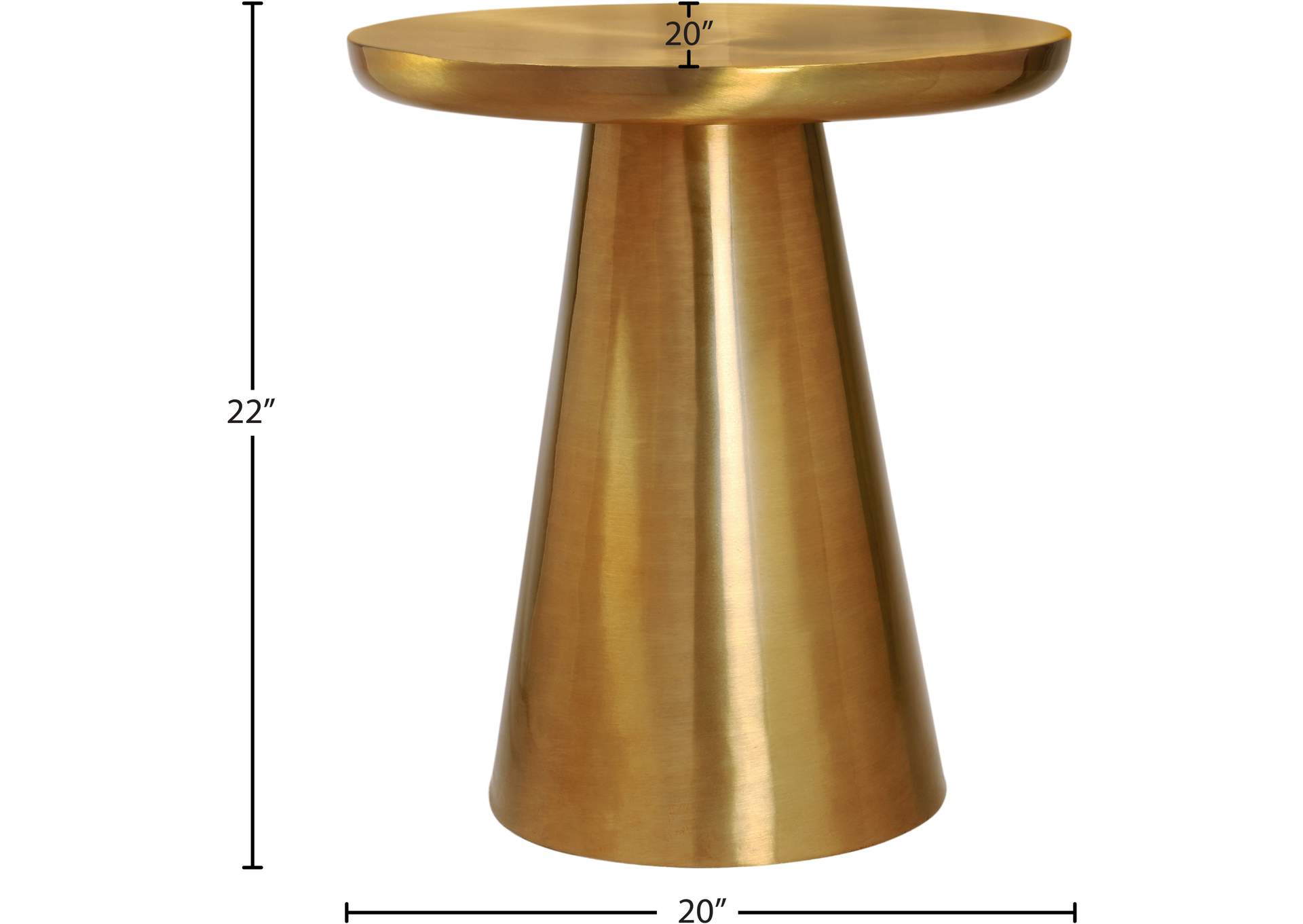 Martini Brushed Gold End Table,Meridian Furniture