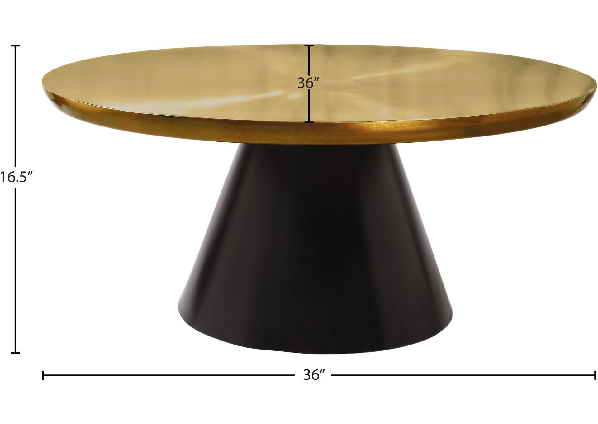 Martini Brushed Gold - Matte Black Coffee Table,Meridian Furniture